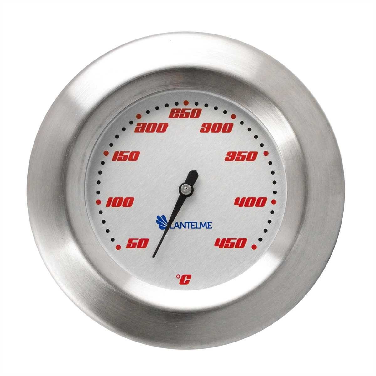 Lantelme Grillthermometer Edelstahl 450°C Grill BBQ Gasgrill Holzkohle Thermometer für Grillraum, 2-tlg., Mit Befestigungsmutter anbei, Einbau am Grilldeckel, Zubehör für perfektes Grillen