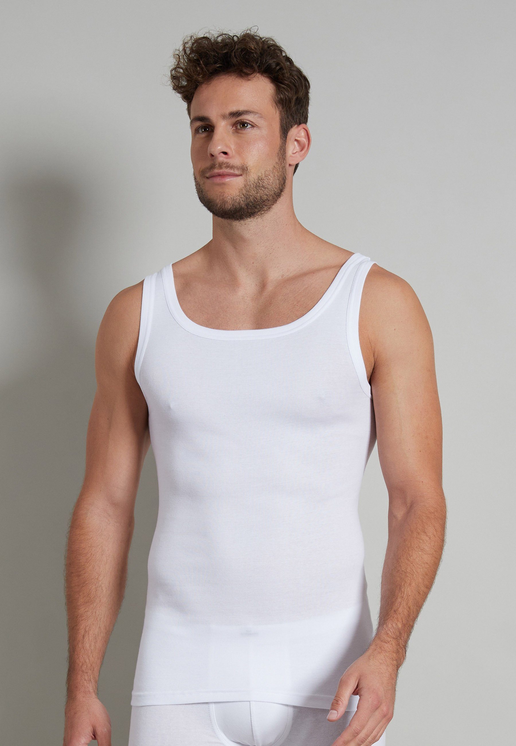 GÖTZBURG Unterhemd GÖTZBURG Herren Tank-Top weiß uni 4er Pack (4-St) günstig online kaufen