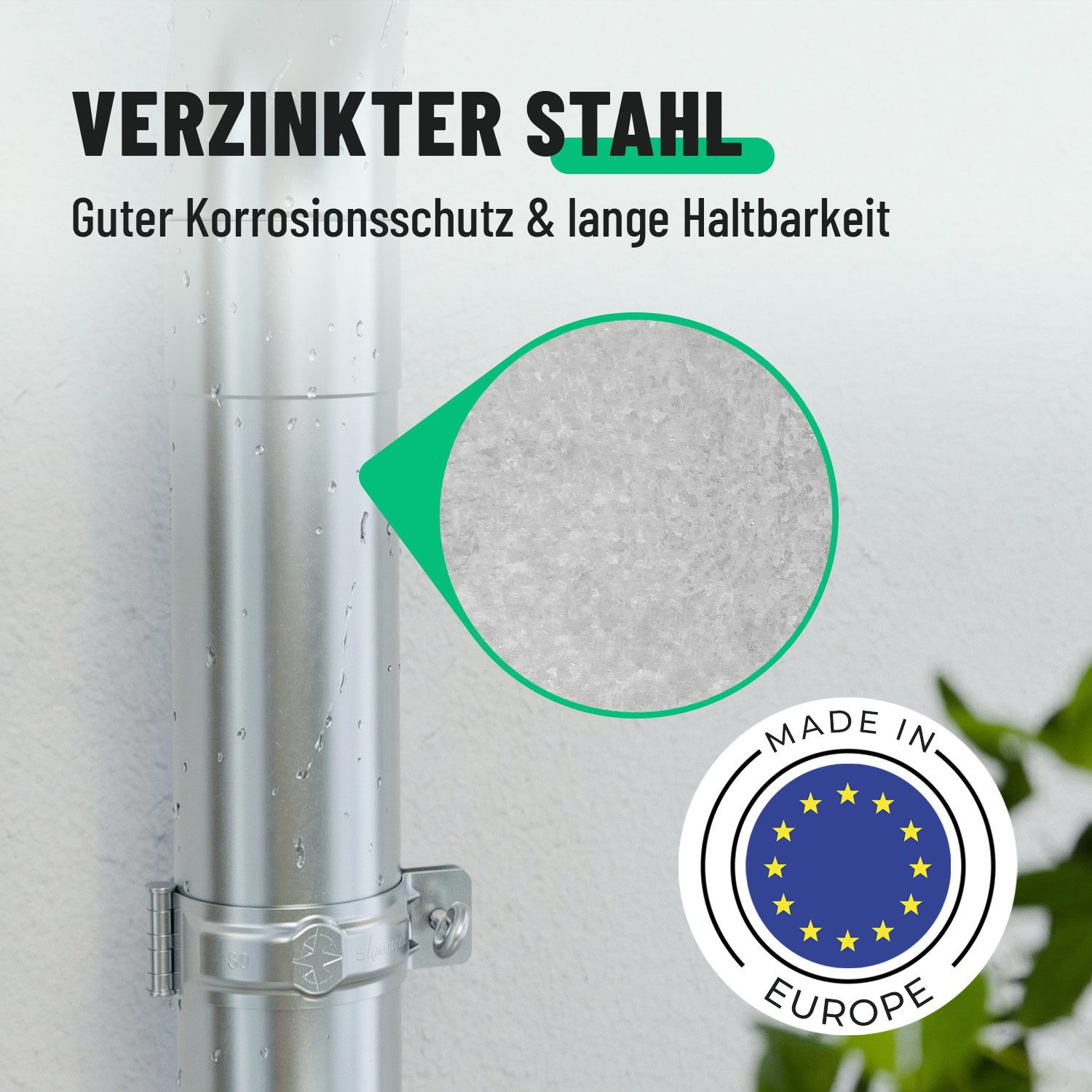 greate. Dachrinne Dachrinnen Verbinder 280 verzinkt inkl. Wulstverbinder,hoher Korrosionsschutz, 1-St.