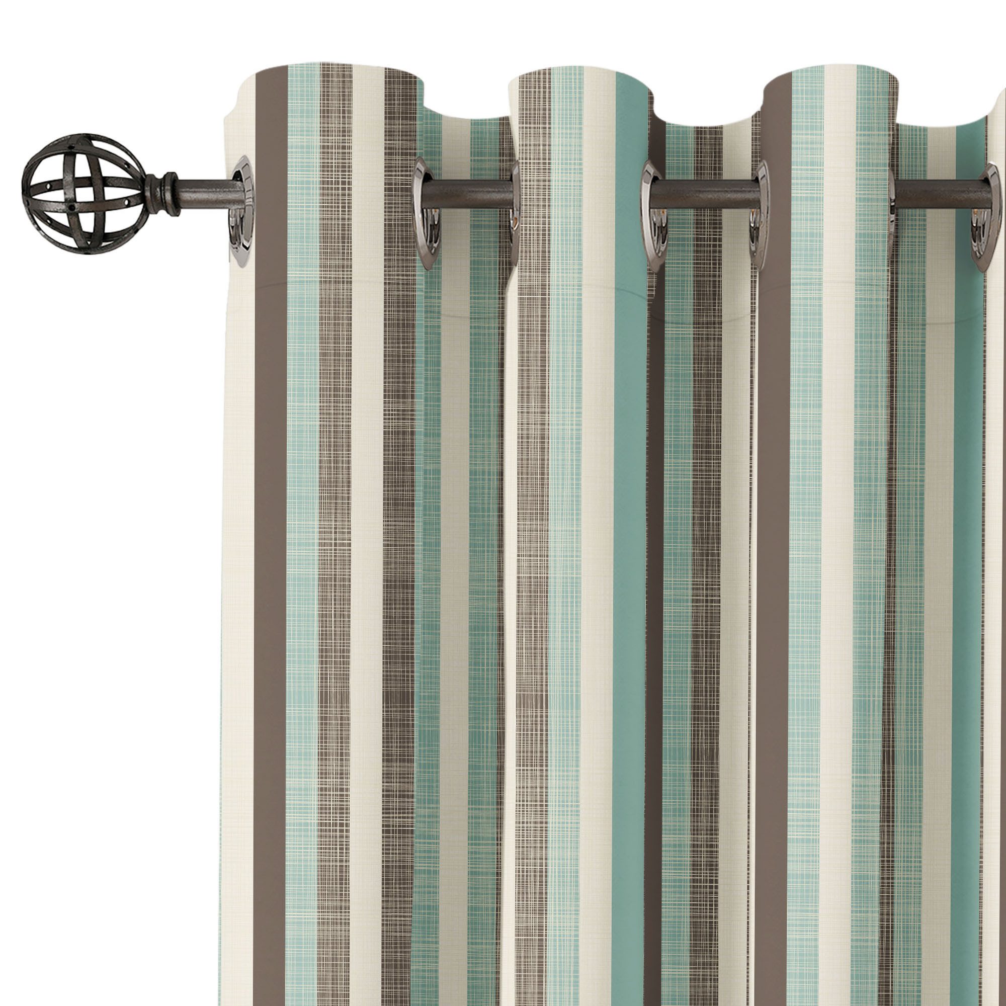 Abakuhaus Gardine Dekorative 2-Panel-Fenstervorhänge für Schlafzimmer Wohnzimmer, Retro Gestreifte Klassische Alt