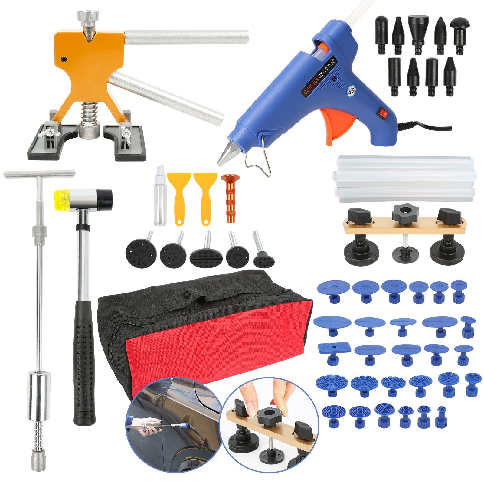 Clanmacy Multitool 57x Ausbeulwerkzeug Reparatur Auto Beulen Set Dellenlift günstig online kaufen