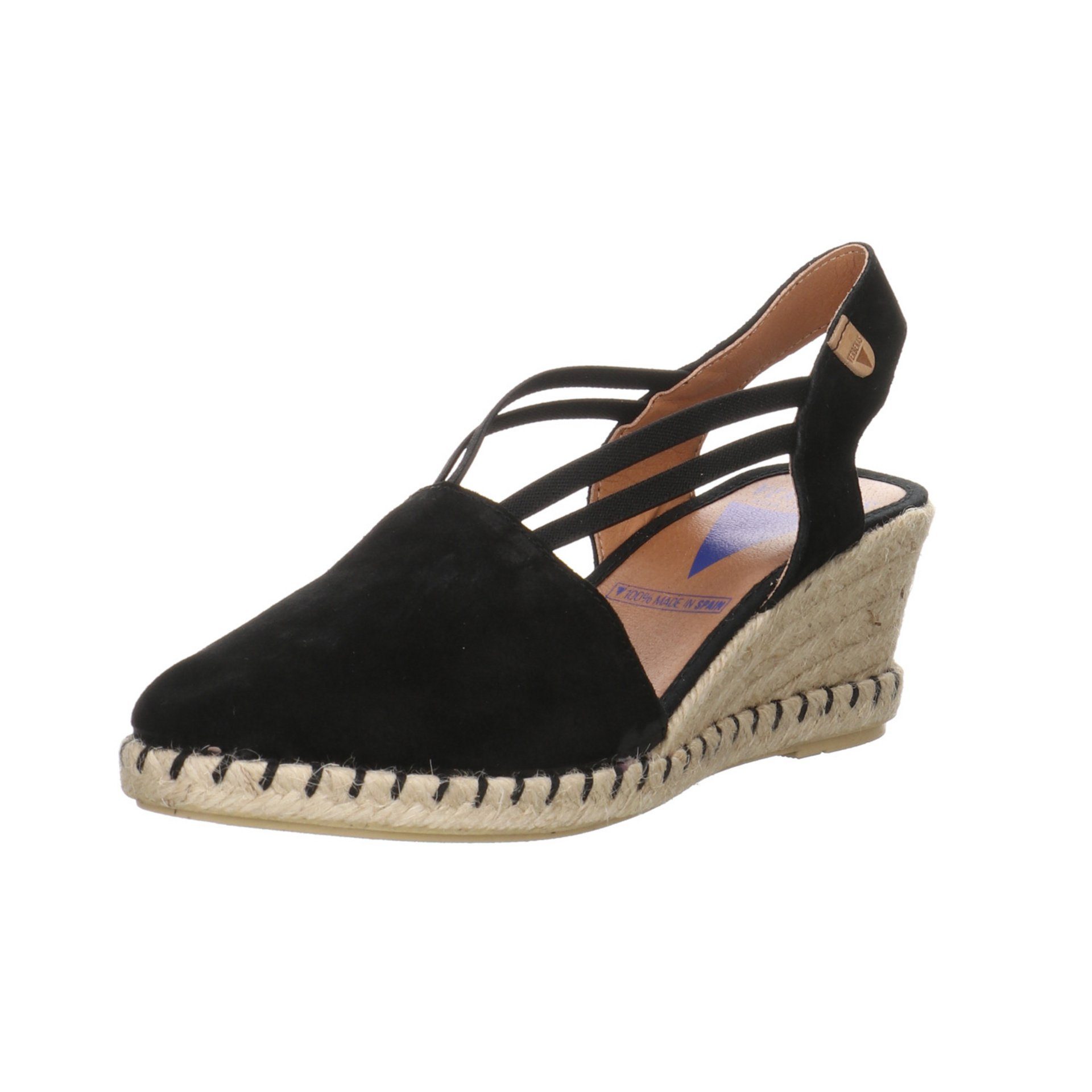 Serraje Plateausandale Keilsandalette Sandalen VERBENAS Damen Maika negro Veloursleder