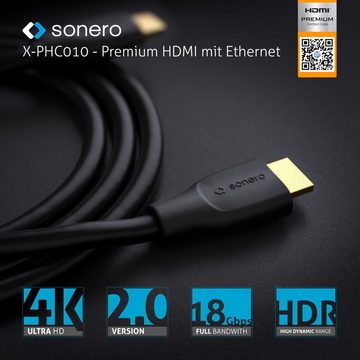 sonero sonero X-PHC010-020 Premium Zertifiziertes High Speed HDMI Kabel mit HDMI-Kabel