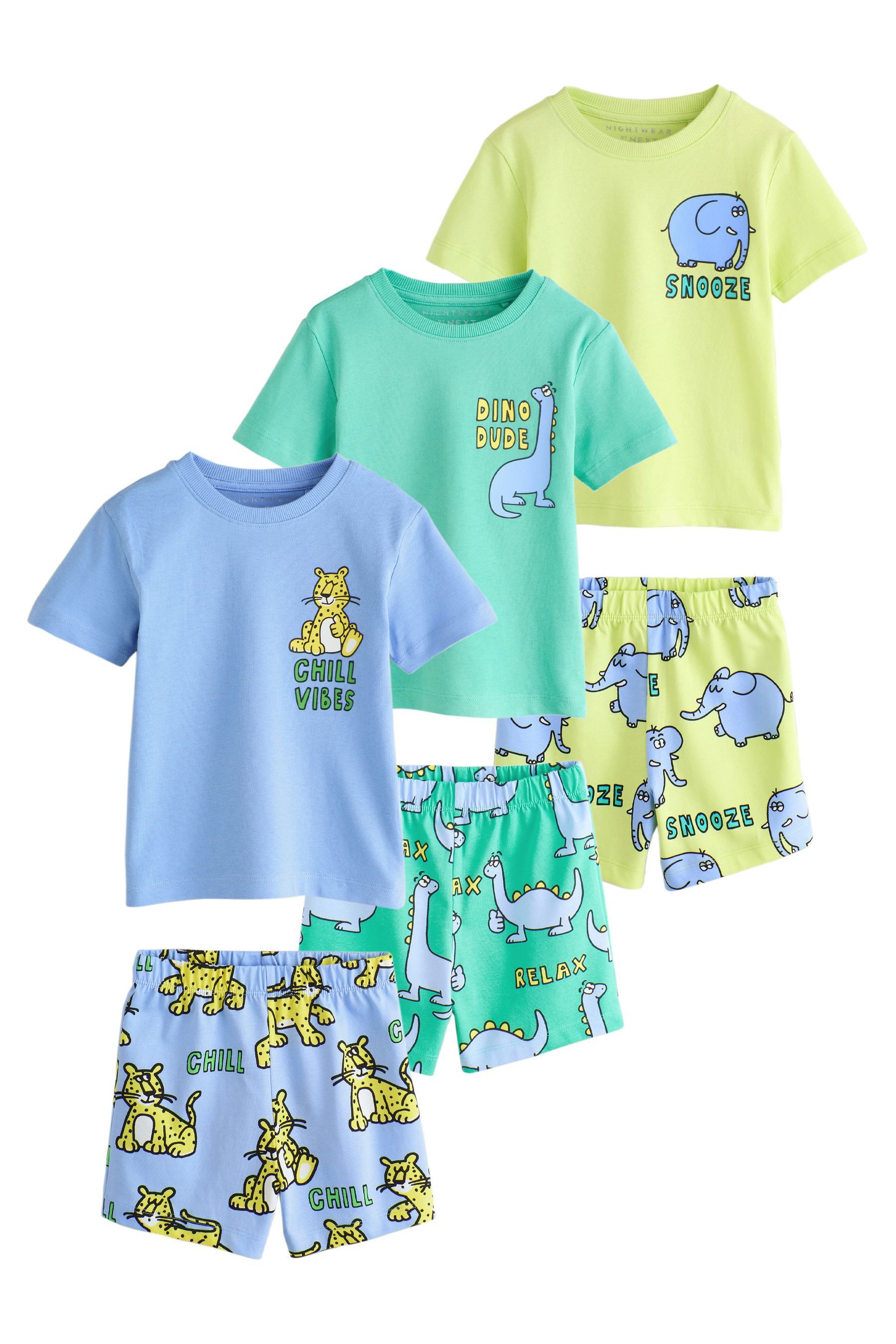 Next Pyjama Kurze Schlafanzüge, 3er-Pack (6 tlg)
