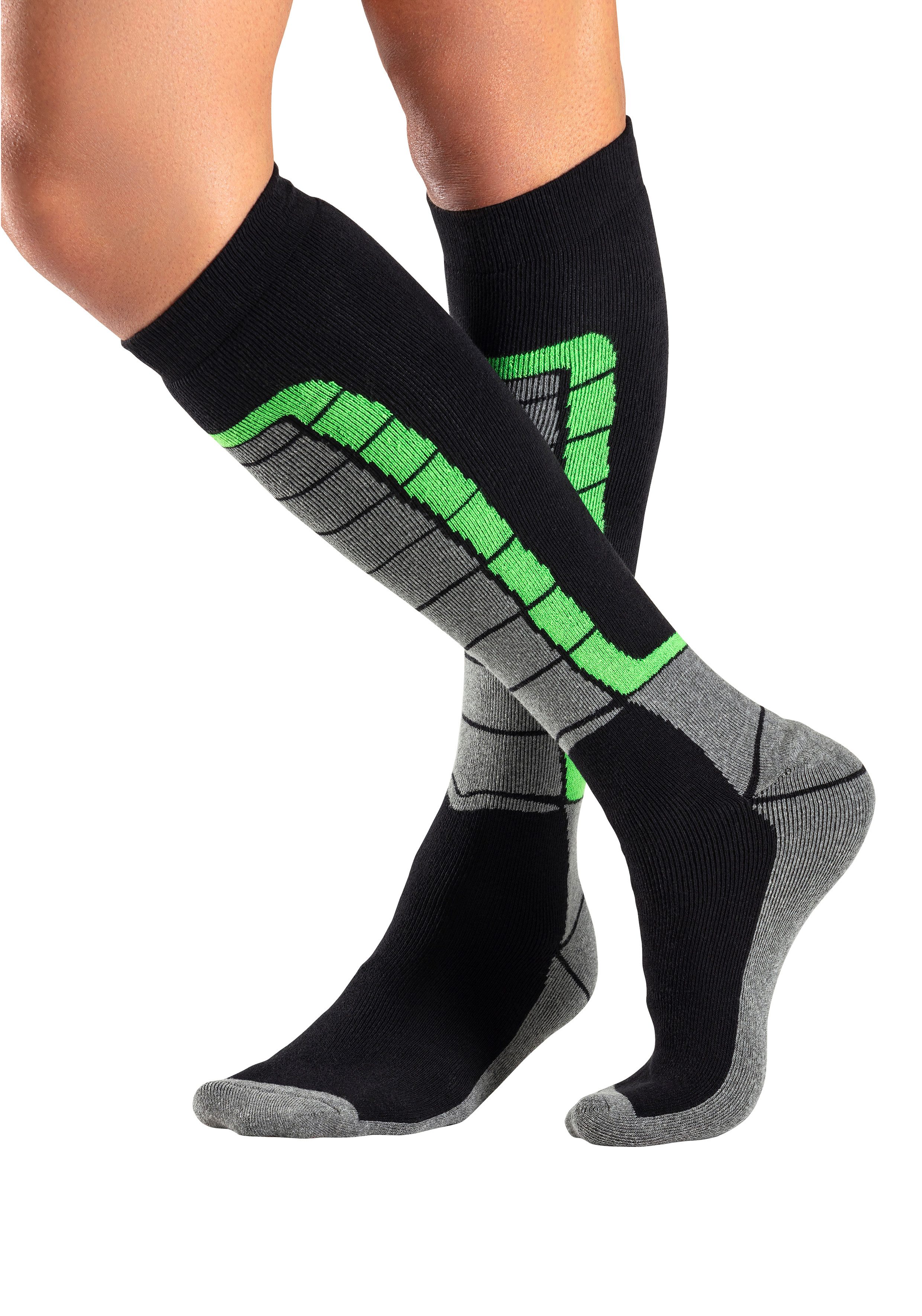 H.I.S Skistrümpfe Damen Herren gepolsterte Thermosocken Winterstrümpfe (Packung, 2-Paar) mit weichem Vollfrottee