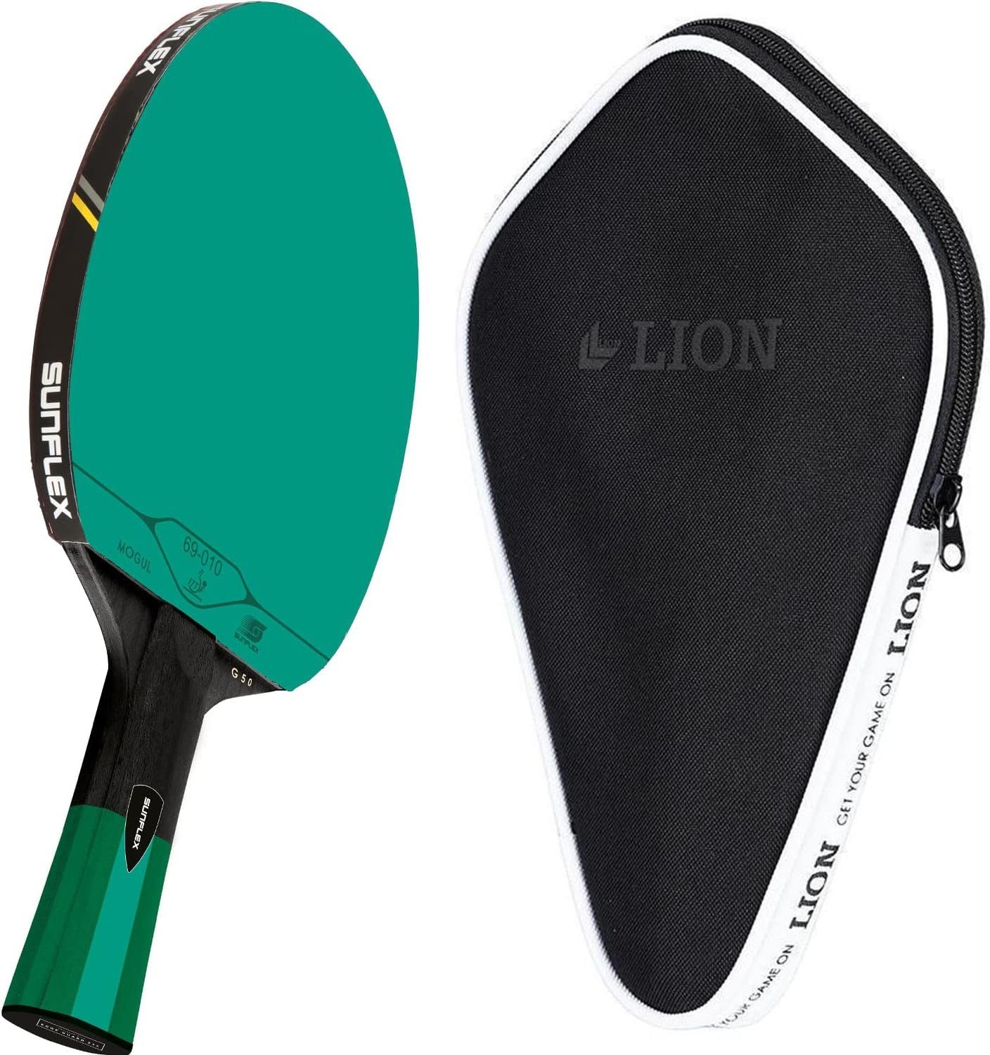 Sunflex Tischtennisschläger G50 + Tischtennishülle Cover, Tischtennis Schläger Set Tischtennisset Table Tennis Bat Racket