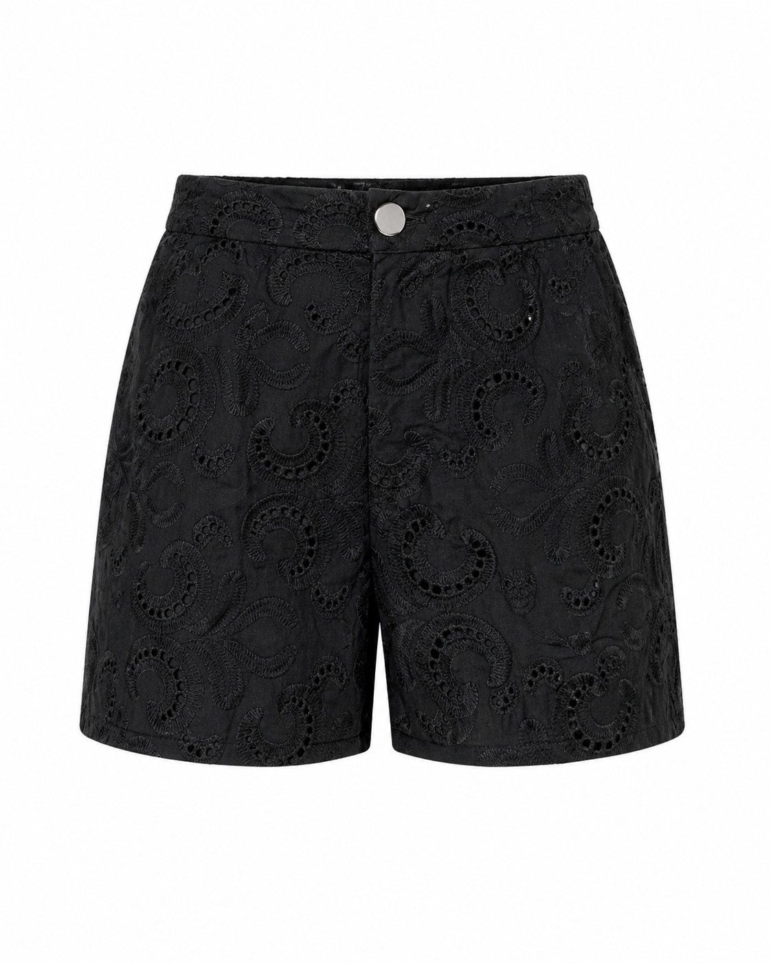 Shorts - Shorts Damen - Sommerliche Stoffshorts - Kurze Hose mit Lochstrick