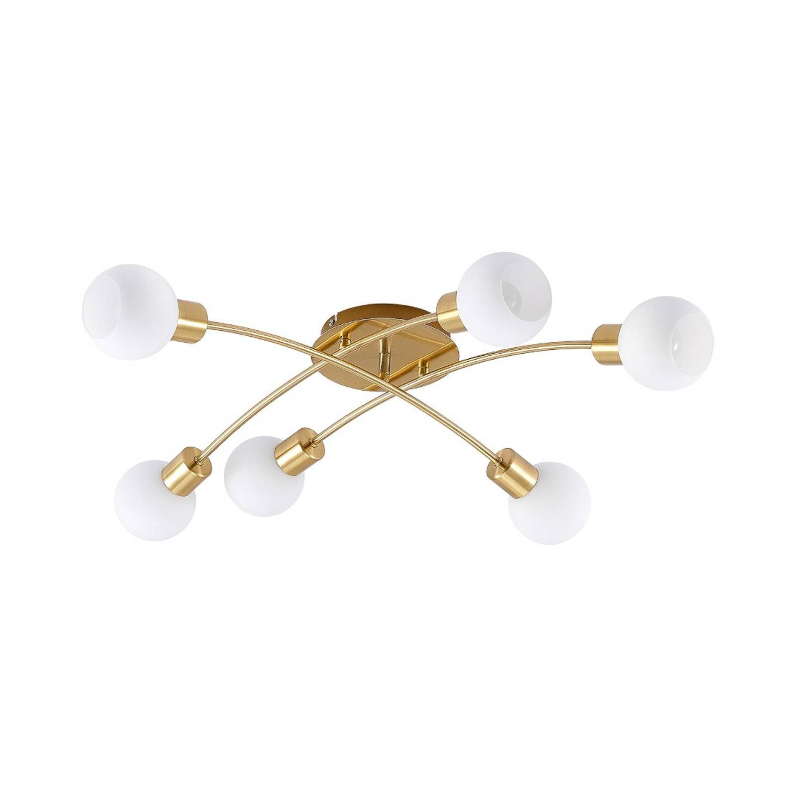 Lindby Deckenleuchten Agmar, Metall, Gold / Messing IP20, 6 x 4 W LED