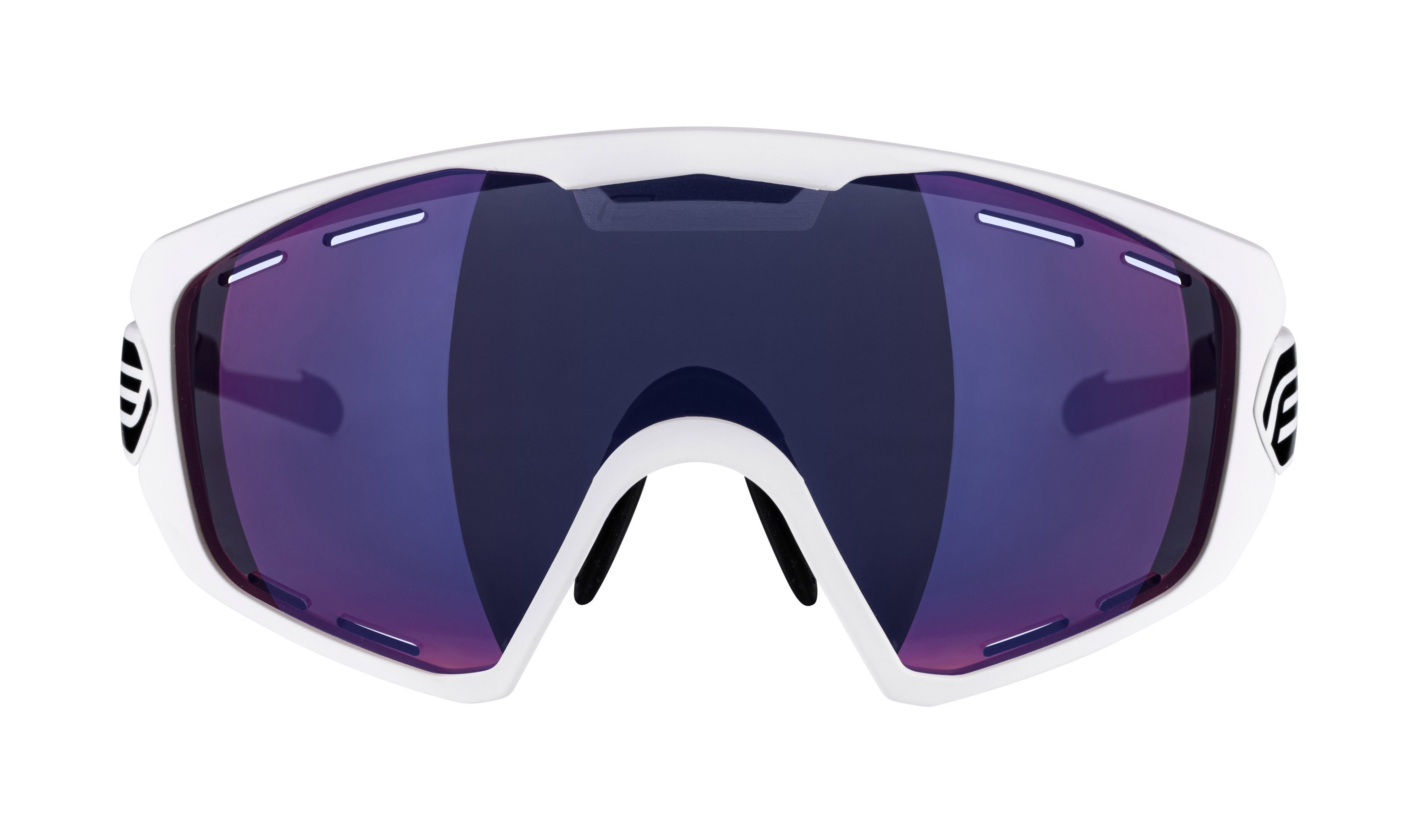 Laserlinse weiß-matt-blaue Fahrradbrille F PLUS FORCE OMBRO Sonnenbrille