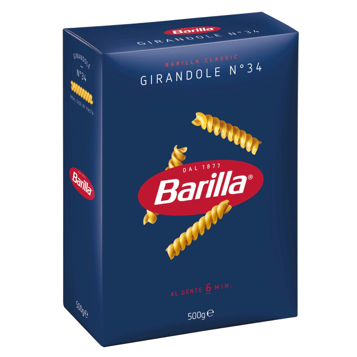 Barilla Nudeln, Barilla Girandole Nr 34 Hartweizen gedrehte Nudeln 500g 6er Pack