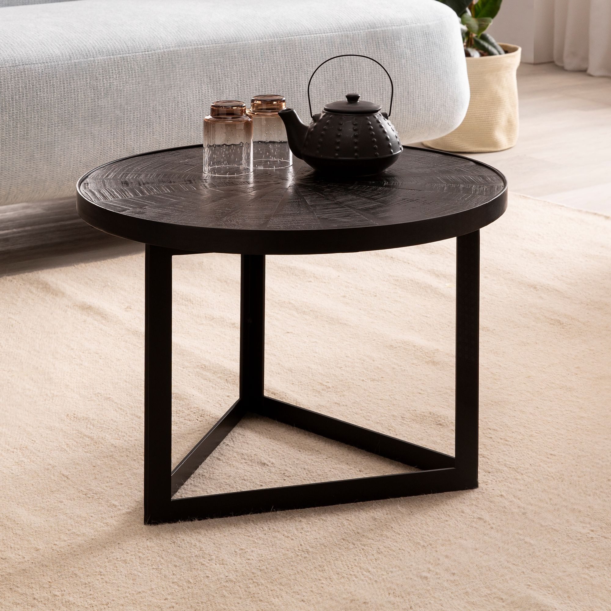 FINEBUY Couchtisch FB95741 (Sofatisch Schwarz, 58x58x40 günstig online kaufen