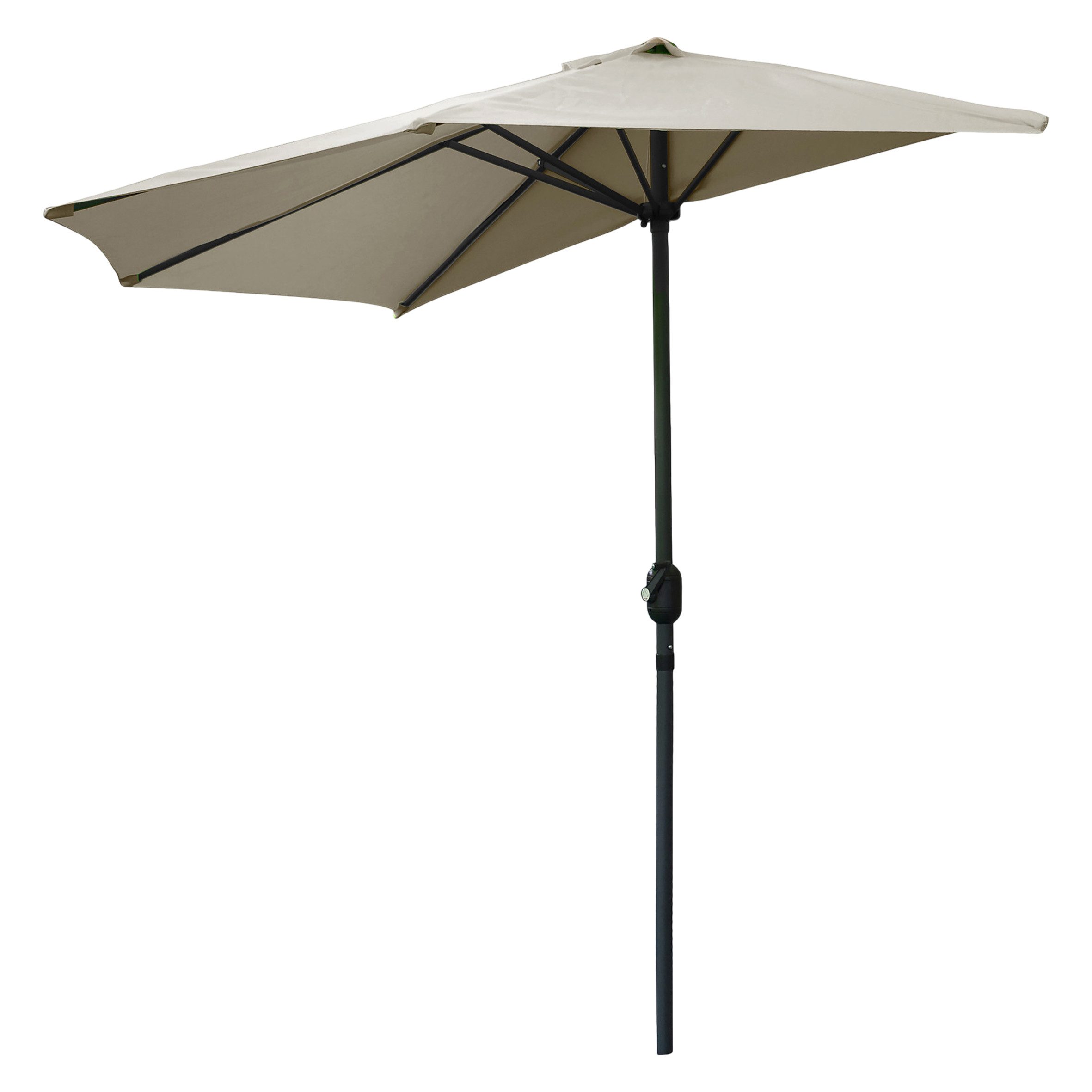 Spetebo Sonnenschirm Sonnenschirm 270 cm mit Kurbel halbrund, LxB: 270x270 cm, Anazhl, Typ, mit Handkurbel