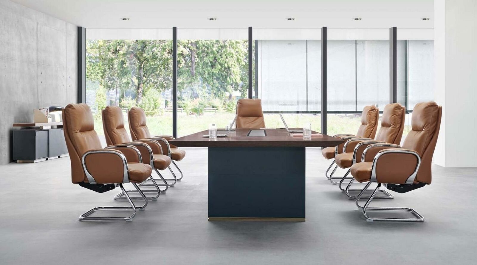 JVmoebel Konferenztisch, Konferenz Zimmer Meeting Tisch + 6x Stühle Tische 7tlg. Garnitur