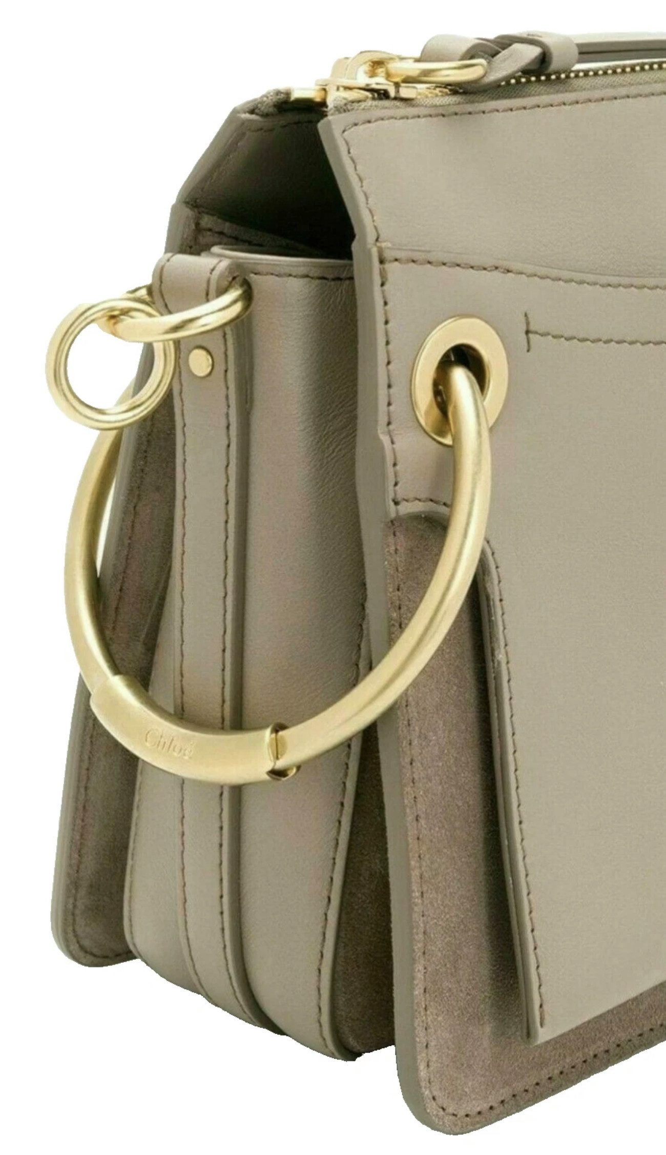 Chloé Schultertasche Roy Medium Crossbody TascheUmhängetasche Schultertasche Motty Grey, Zwei Trageoptionen, Zwei abnehmbare Schulterriemen