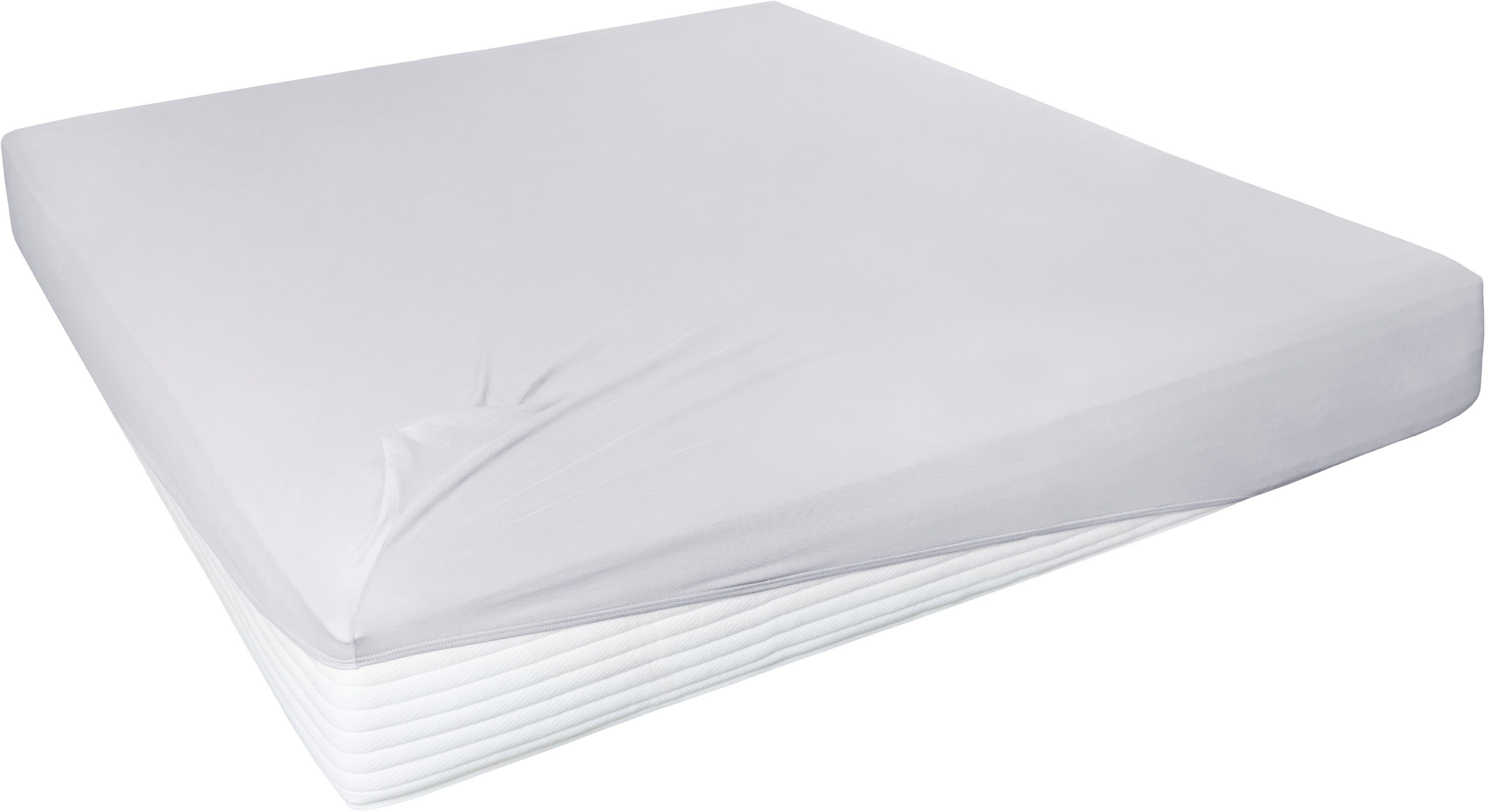 Primera Spannbettlaken Elasthan-Feinjersey, Jersey-Elasthan, Gummizug: rundum, (1 Stück), PREMIUM, aus 95% gekämmter Baumwolle und 5% Elasthan, bis 28 cm Höhe