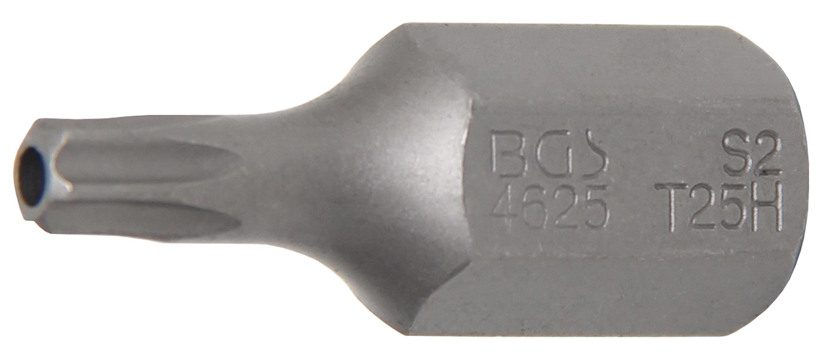 BGS technic Bit-Schraubendreher Bit, Länge 30 mm, Antrieb Außensechskant 10 mm (3/8), T-Profil (für Torx) mit Bohrung T25