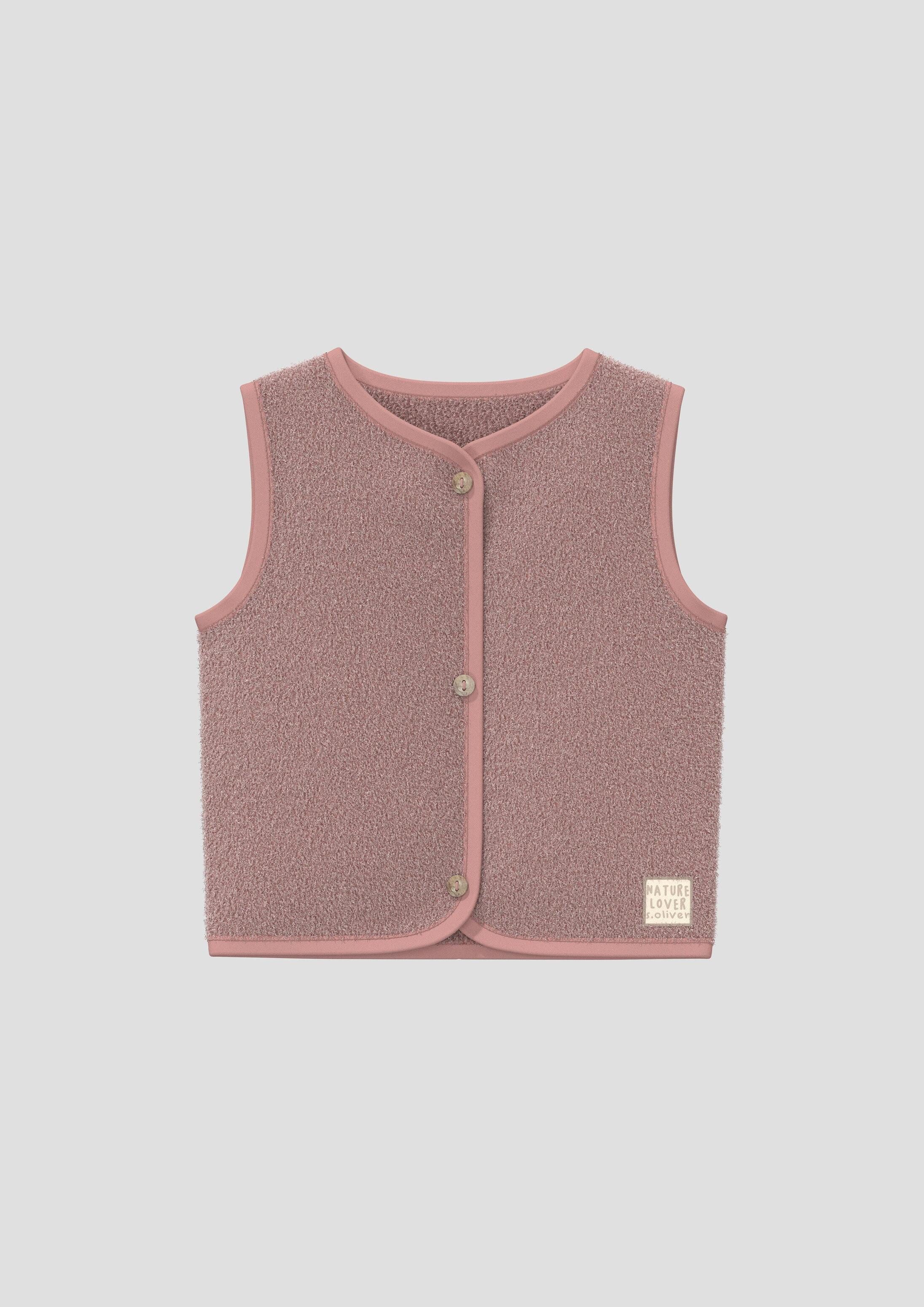 s.Oliver Funktionsweste Indoor-Weste Kuschelige Teddyweste mit Applikation