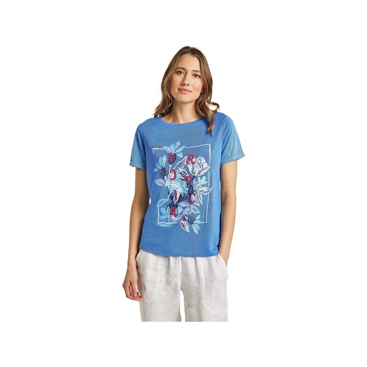 blau marina Cecil blue (1-tlg) T-Shirt