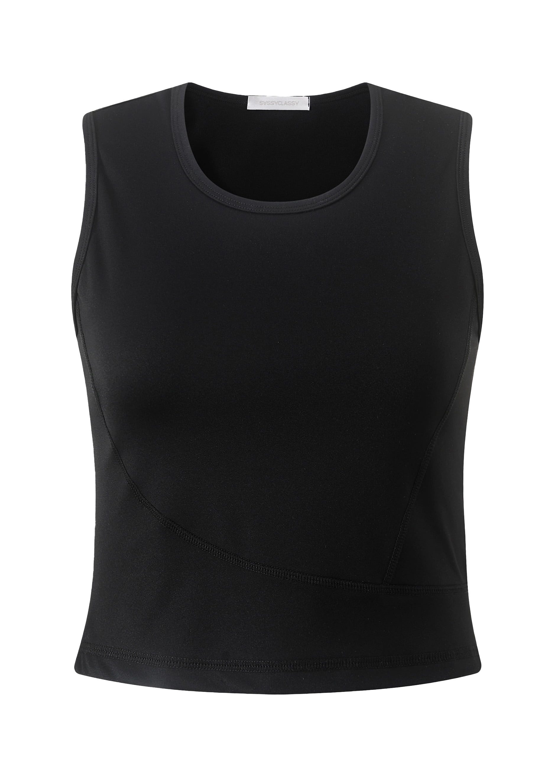 SASSYCLASSY T-Shirt Anliegendes Cropped Shirt für Damen Ärmelloses Top mit günstig online kaufen