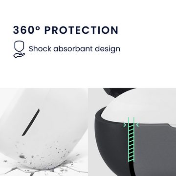 kwmobile Kopfhörer-Schutzhülle Hülle für Jabra Elite 8 Active Kopfhörer, Silikon Schutzhülle Etui Case Cover Schoner in Weiß