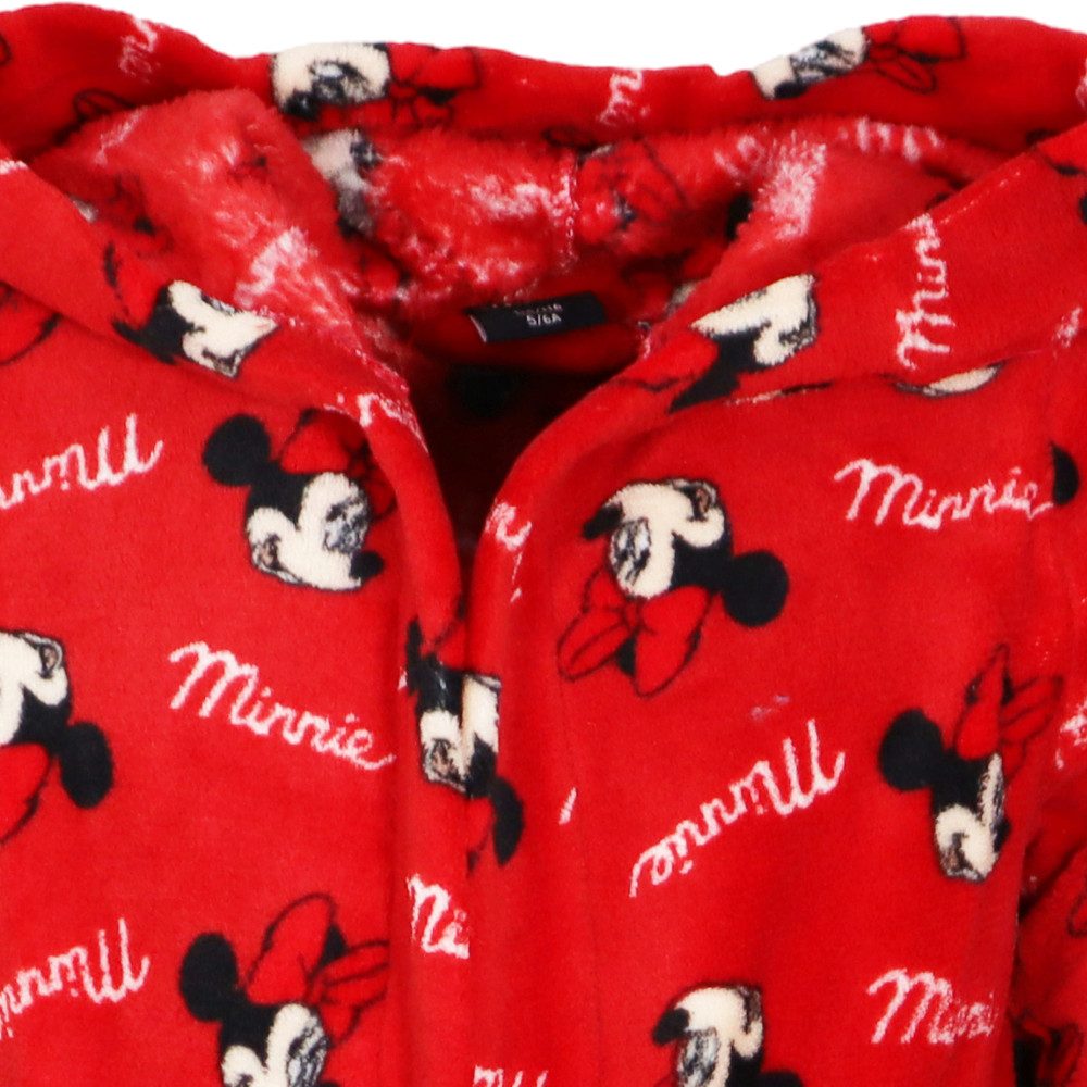 Disney Kinderbademantel Disney Minnie Maus Kinder Mädchen Fleece Bademantel mit Kapuze, Gürtel, Gr. 98 bis 128