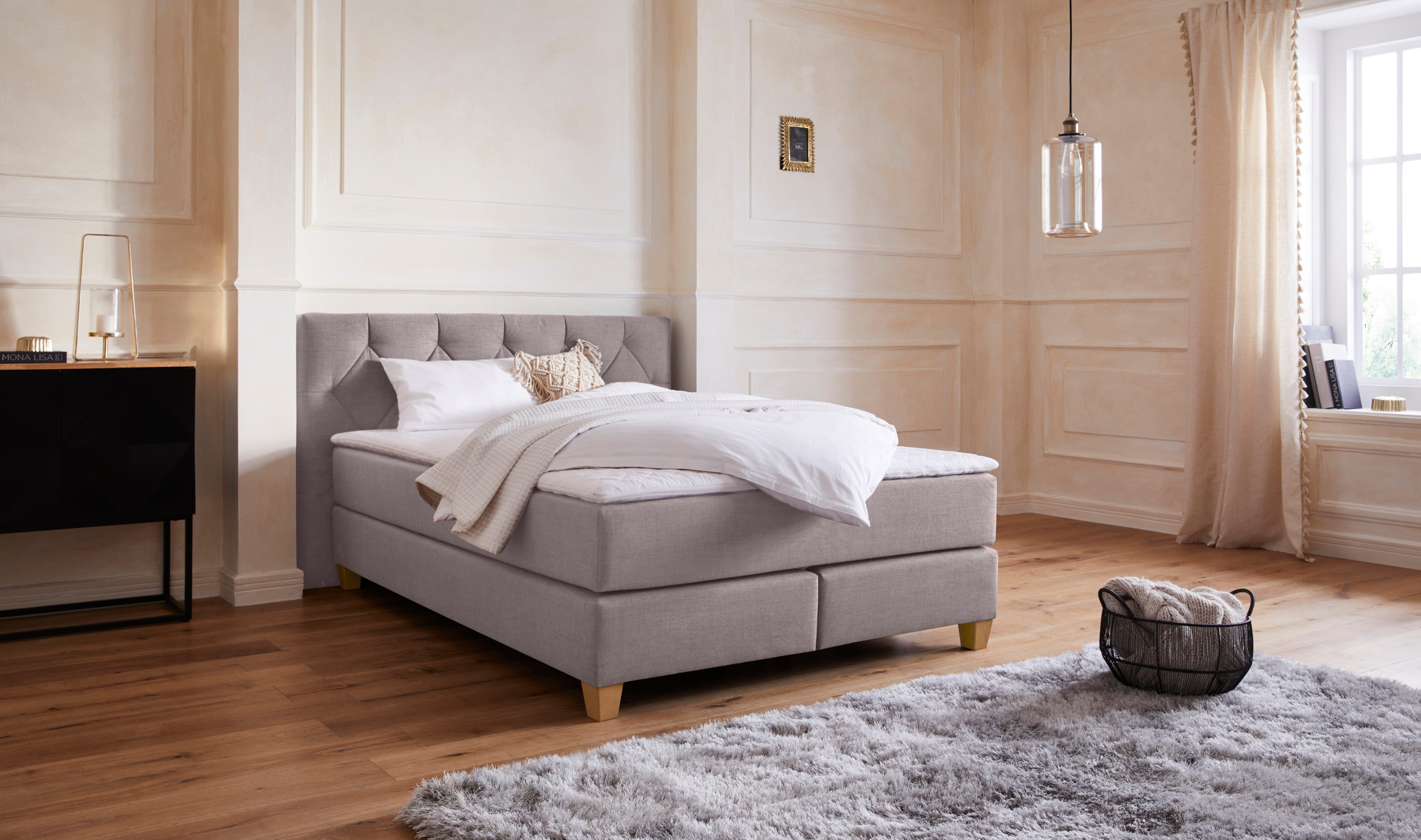 Home affaire Boxspringbett Harmones, in 3 Breiten, Härtegrad auch im Mix mit je 1 Matratze in H2 und H3