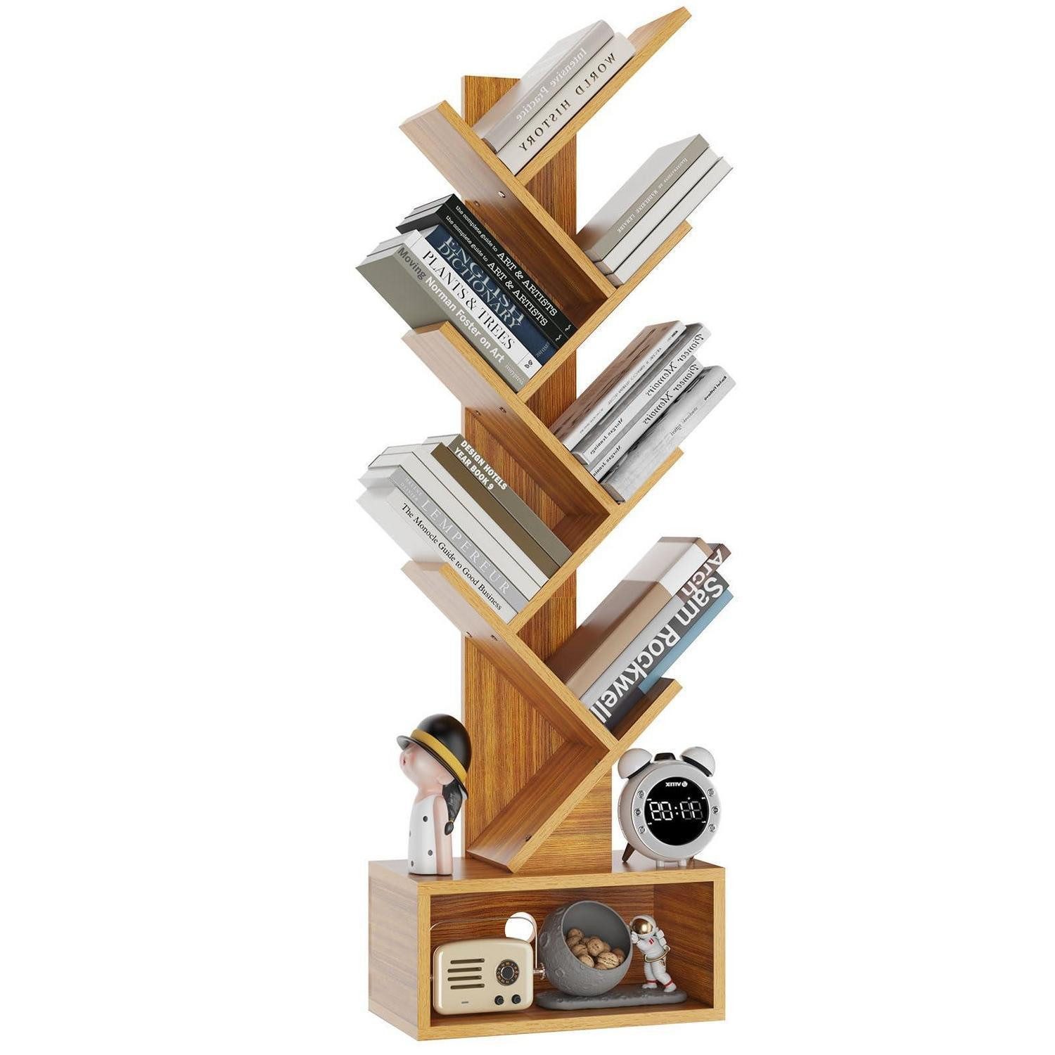 LuxusKollektion Bücherturm Bücherregal Baum 6 Ebenen Natur 112cm, 1-tlg.