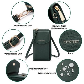 Frentree Schultertasche Damen Umhängetasche mit Handyfach und Portemonnaie, Reißverschluss, + Magnetverschluss, Crossbody mit verstellbarem Schultergurt