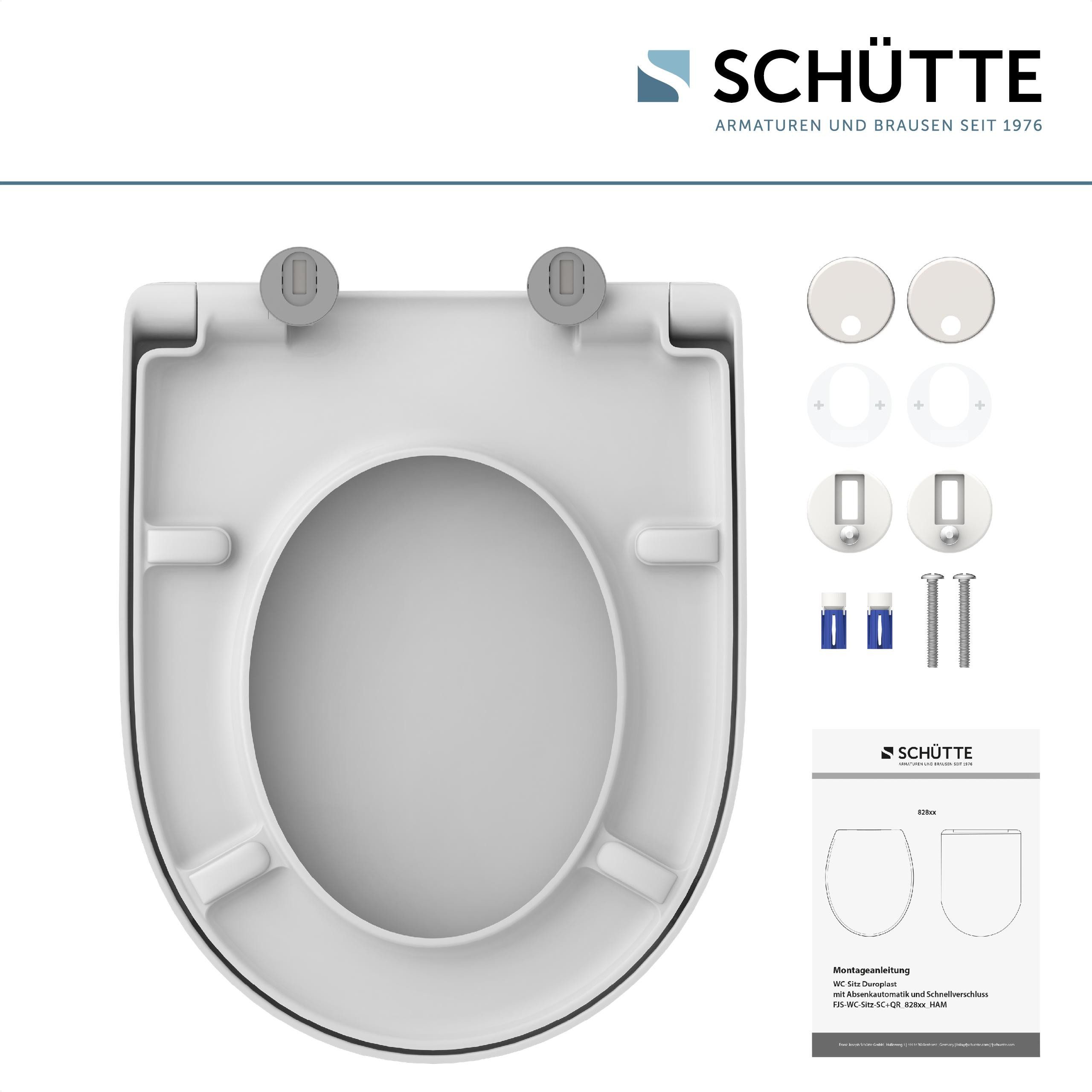 Schütte WC-Sitz Duroplast, WHITE D-Form PRO 7 (WC-Sitz, Befestigungsmateria günstig online kaufen
