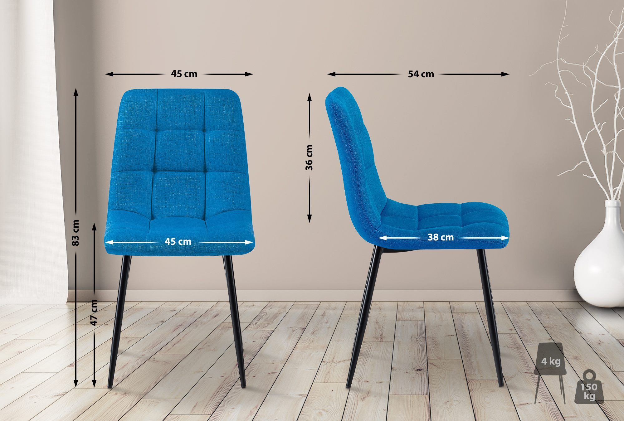 CLP Esszimmerstuhl Tilde (2er Set), Samt günstig online kaufen