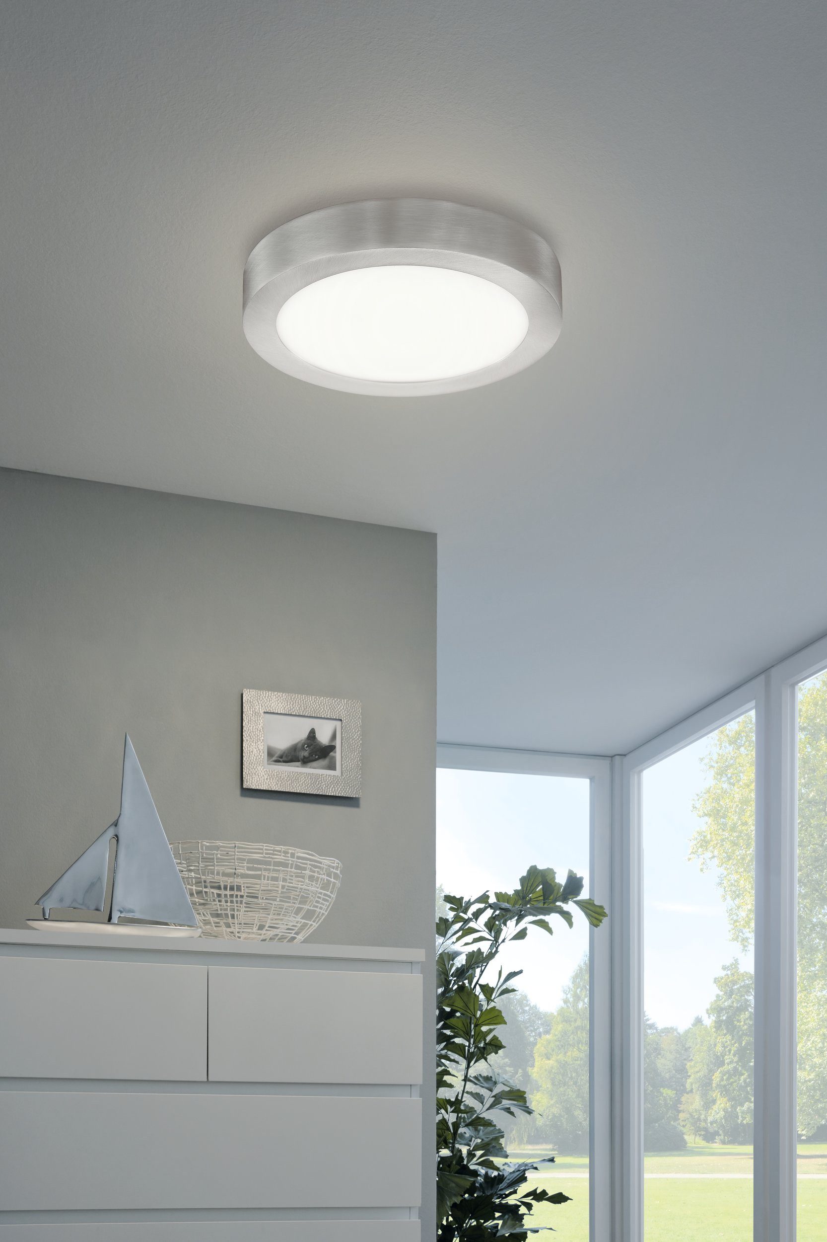 EGLO Aufbauleuchte Fueva 4, Leuchtmittel inklusive, Deckenlampe, Material: Metallguss und Kunststoff, Ø22,5cm