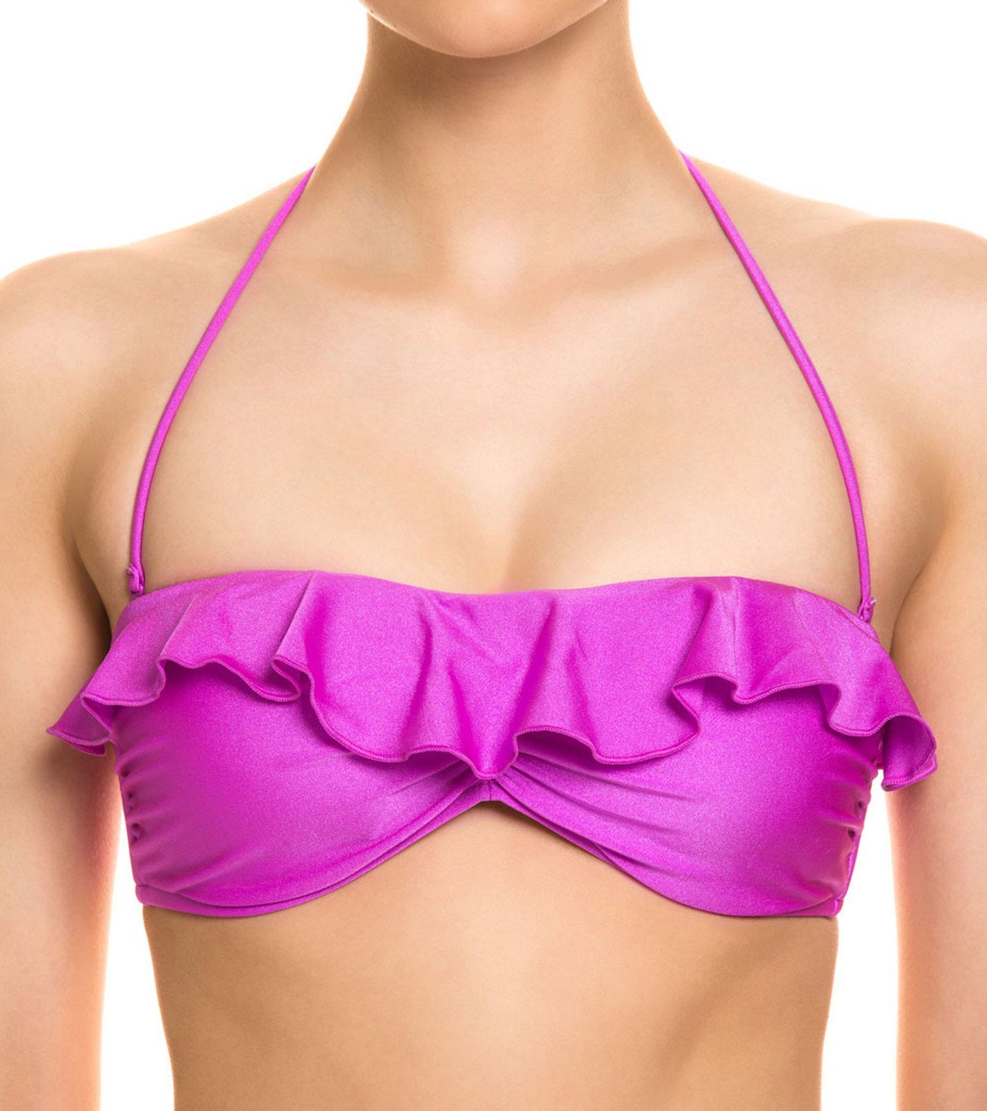 Seafolly Bügel-Bikini-Top »SEAFOLLY Bikini-Oberteil leicht wattierter Damen  Bade-Bikini mit Schößchen Neckholder-Top Violett« online kaufen | OTTO