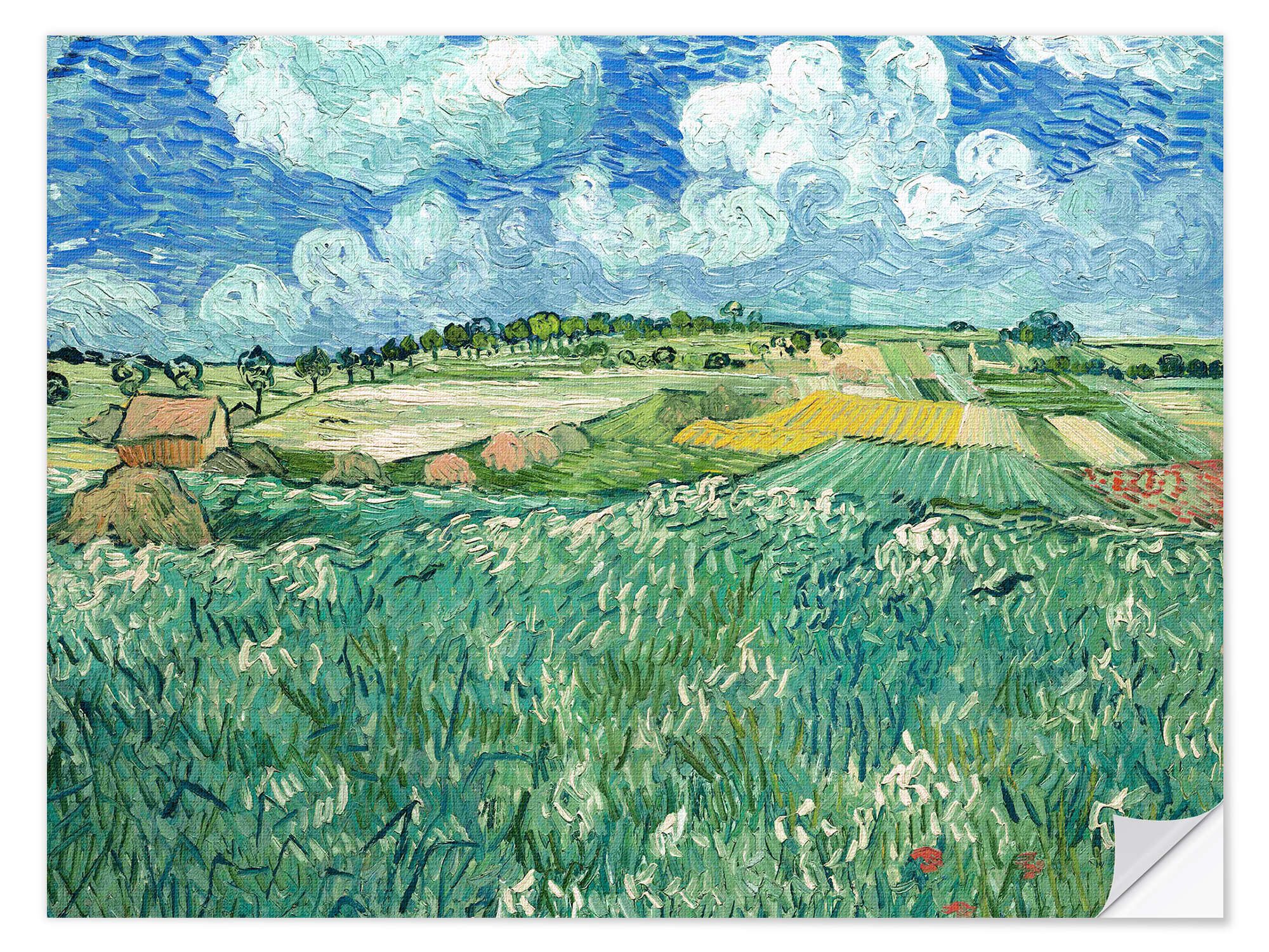 Posterlounge Wandbild Ebene bei Auvers mit Regenwolken, Vincent van Gogh, erhältlich als Poster, Leinwandbild, Wandsticker oder Acrylglasbild