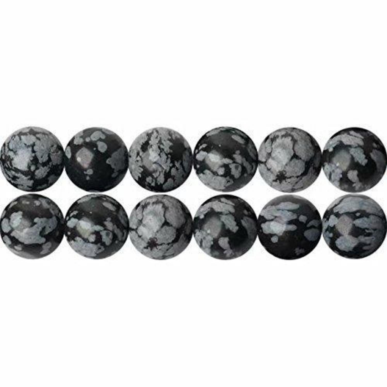 LuxusKollektion Bastelperlen Schneeflocken Obsidian Perlen 6mm Strang, (60-tlg)
