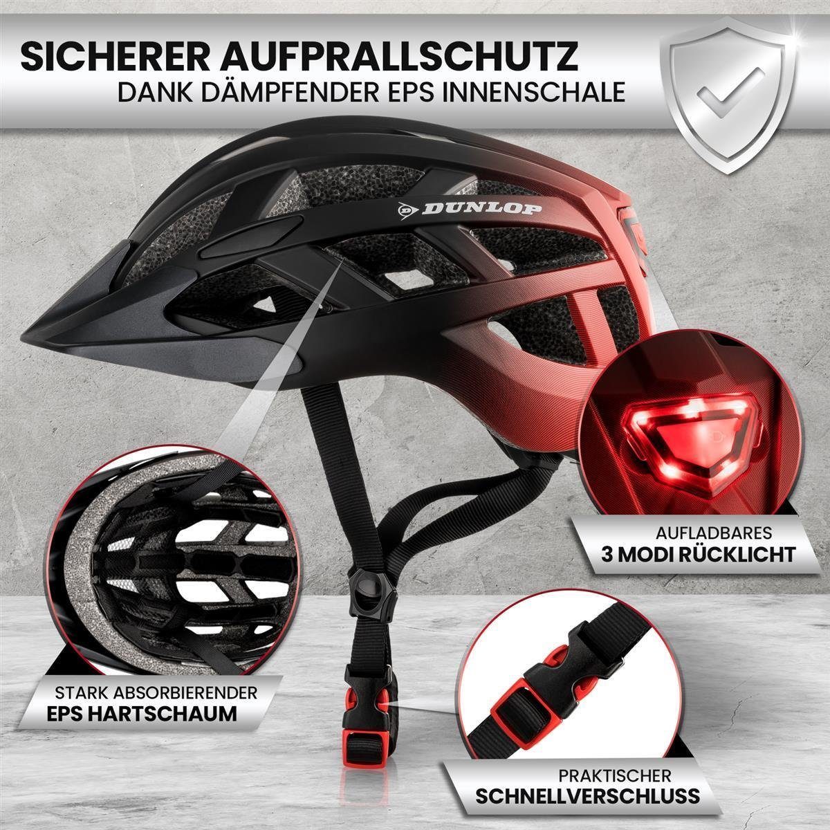 Dunlop Fahrradhelm Fahrradhelm mit Licht 3 Größen 3 Farben – Bild 4 von 5