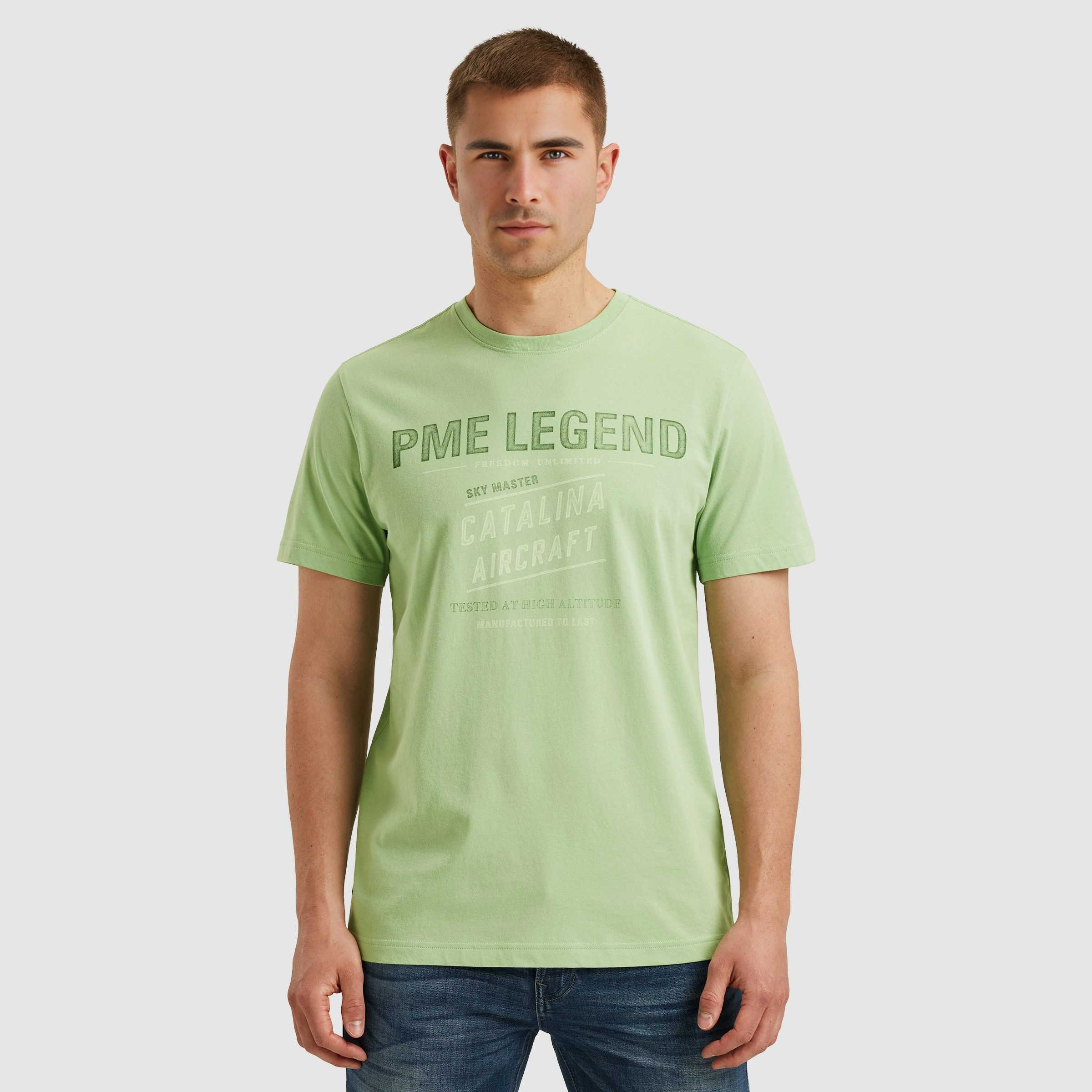 PME LEGEND T-Shirt Short sleeve r-neck single jersey mit Logo-Print günstig online kaufen
