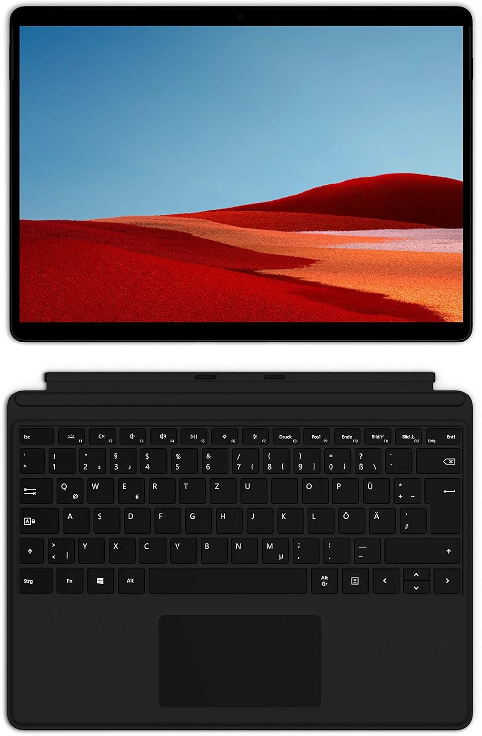 Microsoft Microsoft Surface Pro X / SUrface Pro 8 Type Cover Keyboard schwarz Tablet-Tastatur (Beschleunigungssensor, beleuchtete Tastatur, Touchpad, Chiclet)