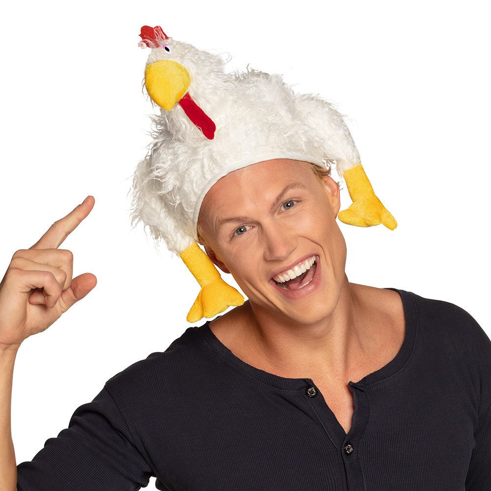 Kostüm Hut Huhn lustiger Tierhut in Huhn-Form Unisex Karneval Partyspaß