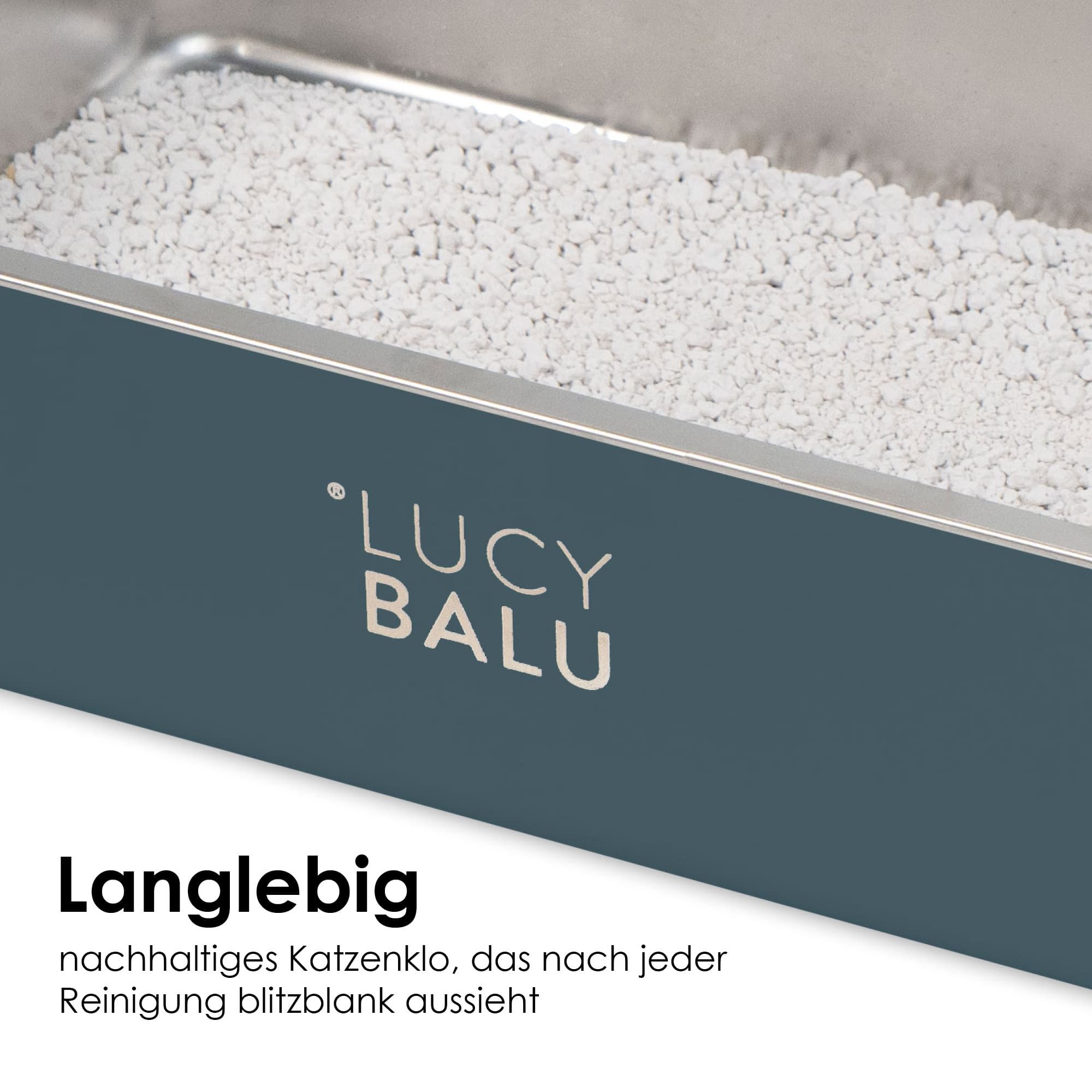 LucyBalu Katzentoilette STEELOO Edelstahl Katzenklo geruchsfrei, Katzentoilette aus Edelstahl