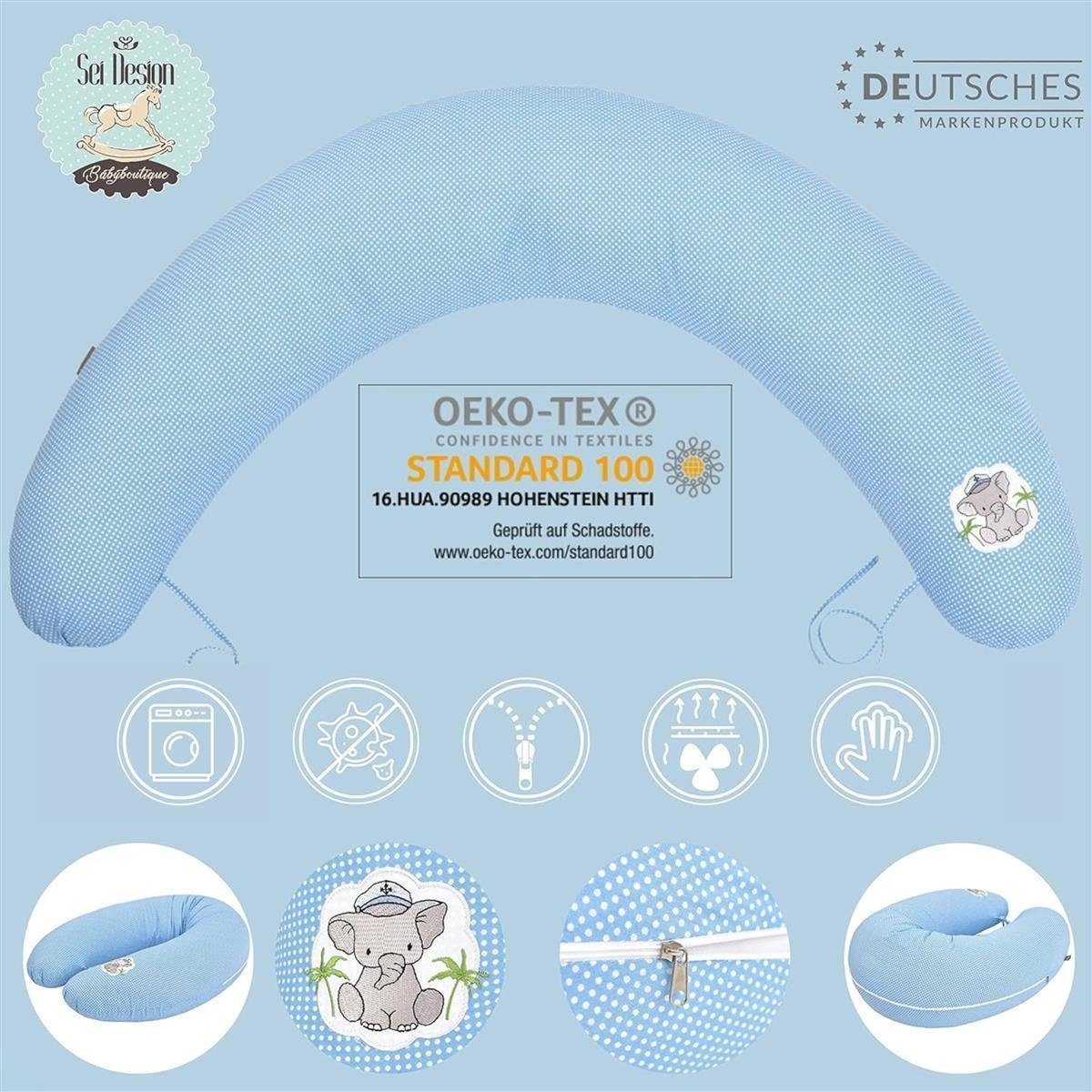 Design Bezug Bezug, Babynestchen Schwangerschaftskissen Mikroperlen, mit Seitenschläferkissen SEI mit EPS 100% Stillkissen Baumwolle