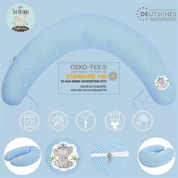 SEI Design Stillkissen Seitenschläferkissen Babynestchen Kuschelnest 170x30 cm, Schwangerschaftskissen mit Bezug, Bezug 100% Baumwolle