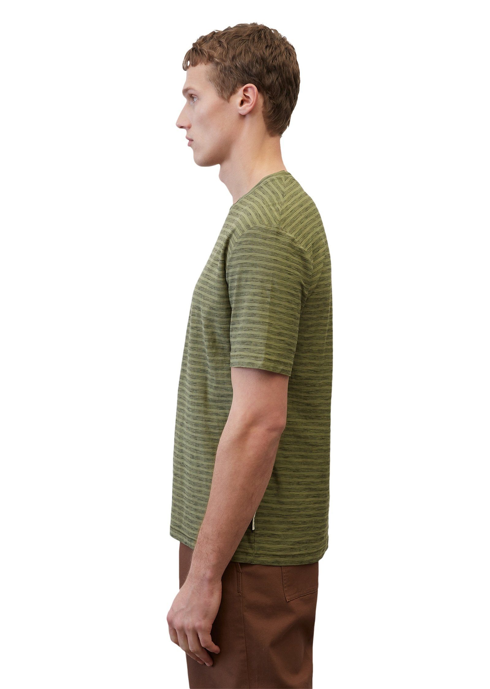 T-Shirt Slub-Jersey grün O'Polo in Marc softem