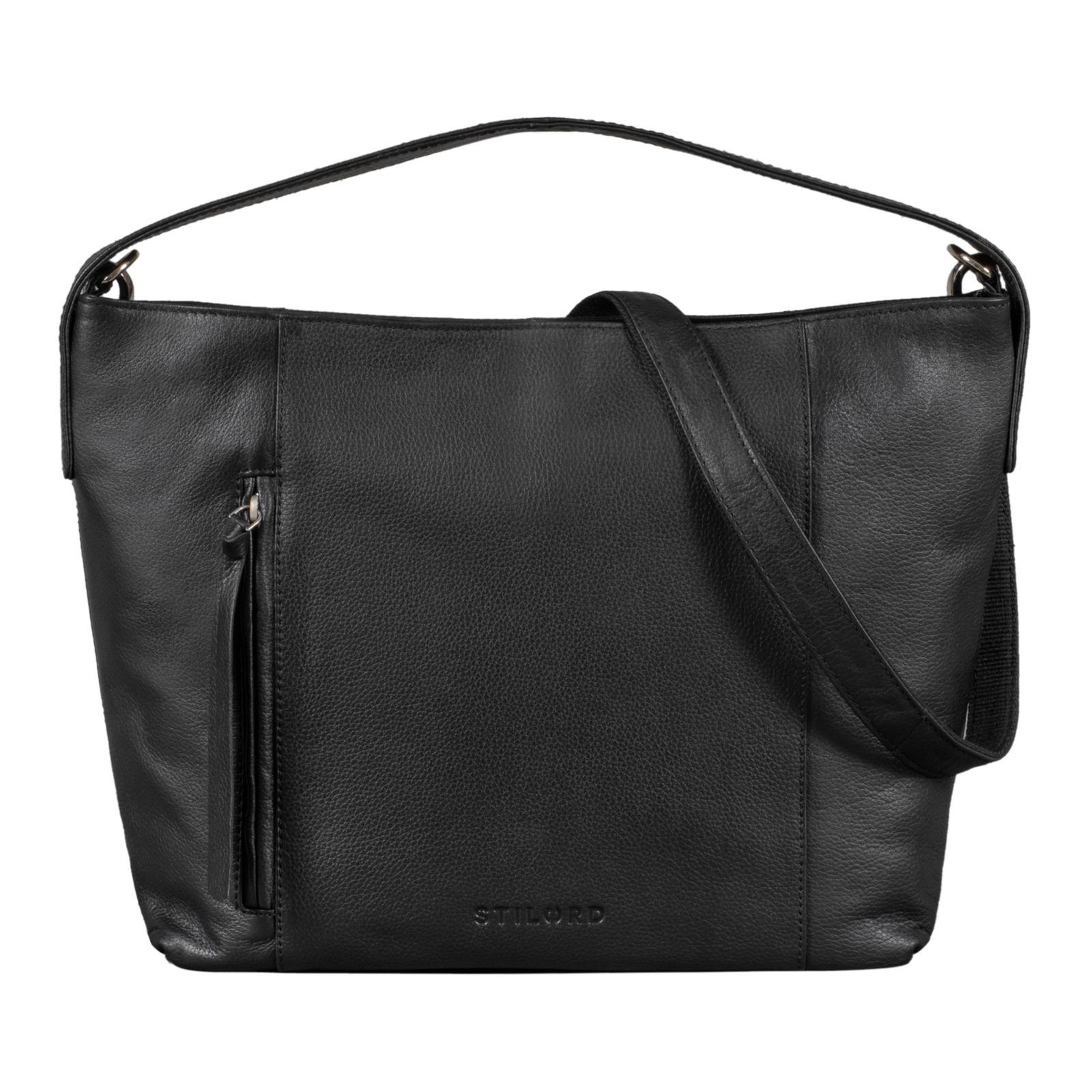 STILORD Handtasche "Marilyn" Shopper Damen Groß Leder Handtasche schwarz