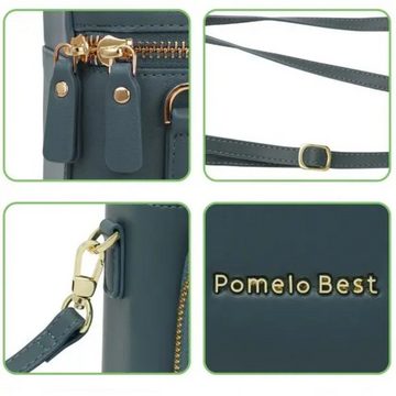 Pomelo Best Handytasche Damen Schultertasche Leder Geldbörse Kleine Handy Umhängetasche Tasche (Reisepass Tasche Anti-Diebstahl mit verstellbar abnehmbar Schultergurt, Cross-Body Brieftasche, Handtasche mit Credit Card Slots, Handyfach), mit vielen Kartenfächer Reißverschluss Münzfach Beutel 11,5x7x16,5 cm