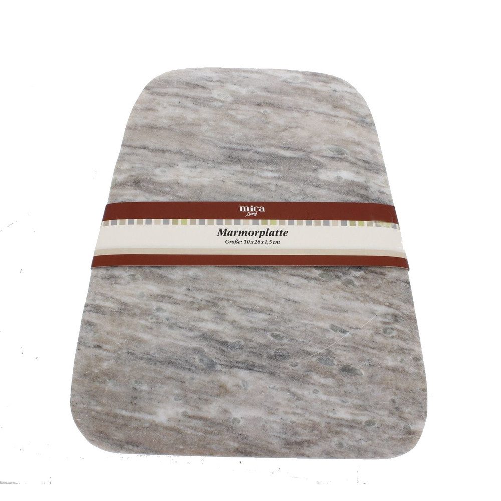 MICA Dekoteller Marmorplatte - hellgrau - ca. 30 x 26 x 1,5 cm günstig online kaufen