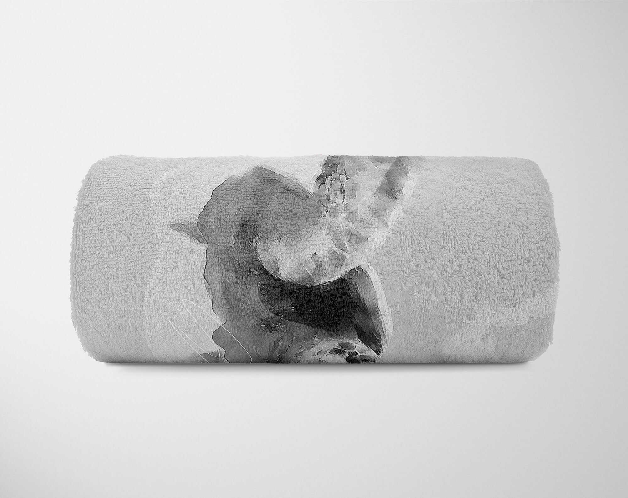 Handtücher Seeschildkröte Art Sinus (1-St), Saunatuch Grau Baumwolle-Polyester-Mix Strandhandtuch Kuscheldecke Motiv, Handtuch Handtuch