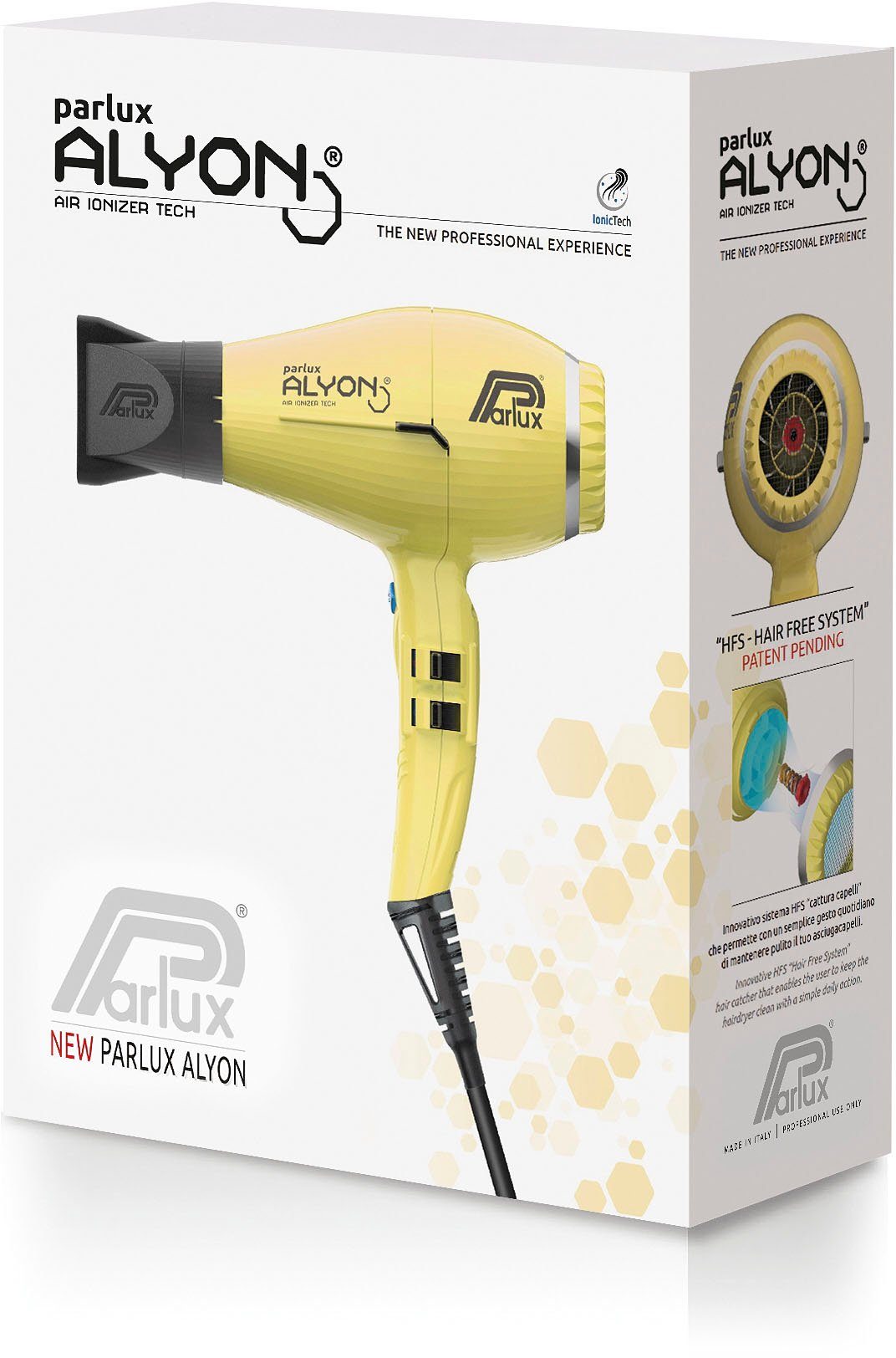 Parlux Haartrockner System) HFS Alyon W, gelb Ionic, Parlux (Hair Patentiertes Reinigungssystem 2250 Free