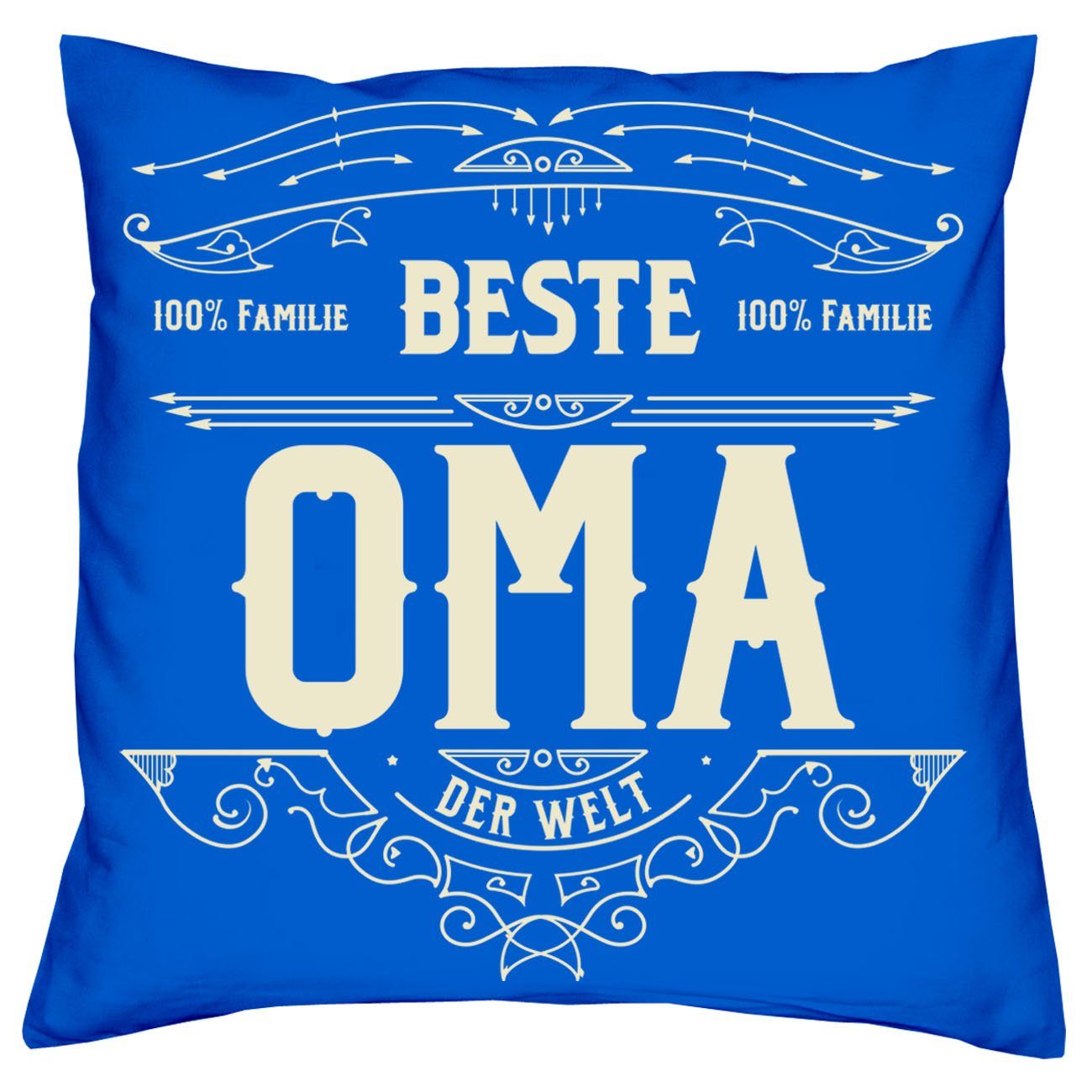 Großeltern royal-blau Dekokissen mit Bester Kissen-Set Opa für Weihnachtsgeschenk Beste Oma Urkunden, Soreso®