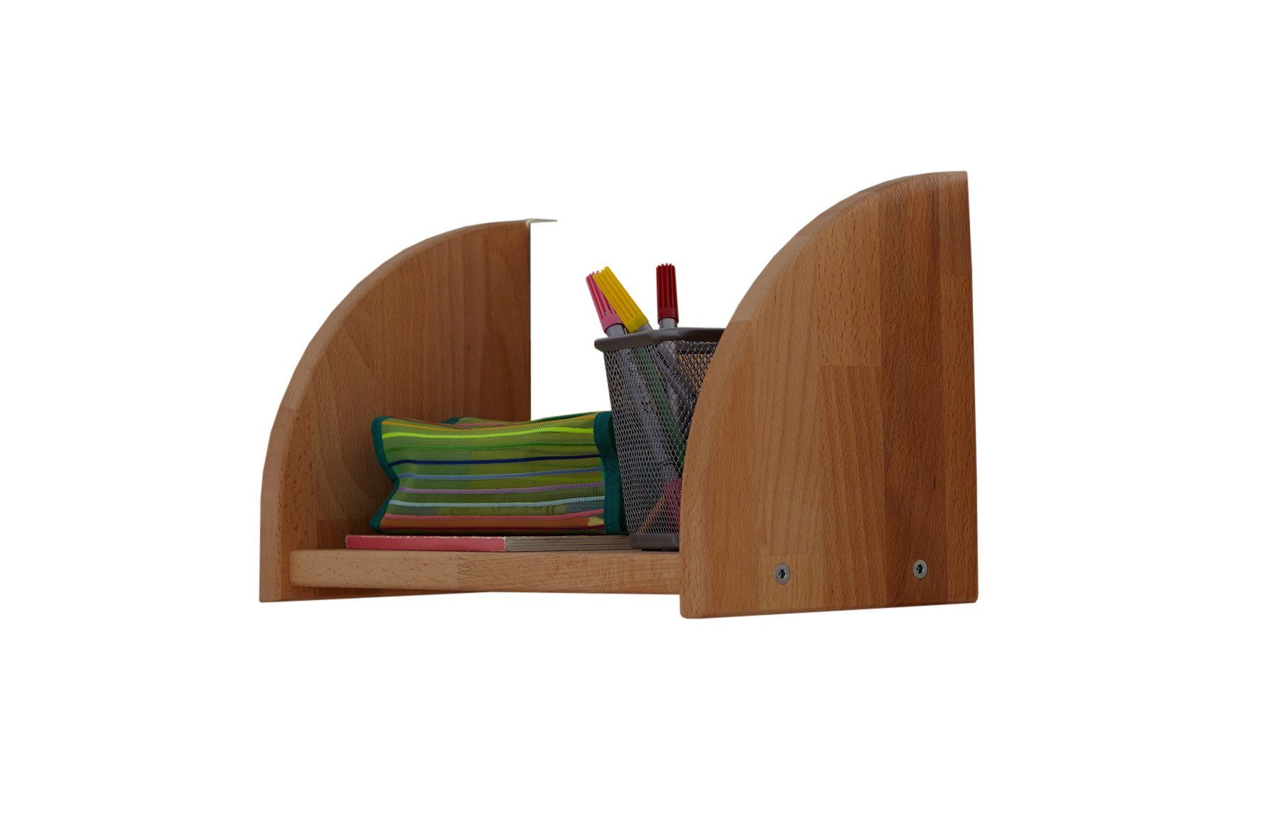 Ticaa Standregal Einhängeregal Hochbett und Etagenbett Buche Bio, Einhängehaken Maße B20 x H20 x L40 mm