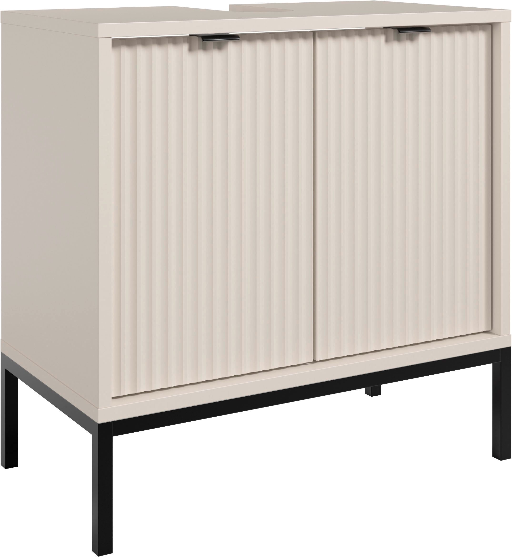 BASIC by Balculina Waschbeckenunterschrank Lucera Waschbeckenunterschrank, Badezimmerschrank BxHxT 60x60x32 (1-St) Breite 60 cm, Tür L/R montierbar